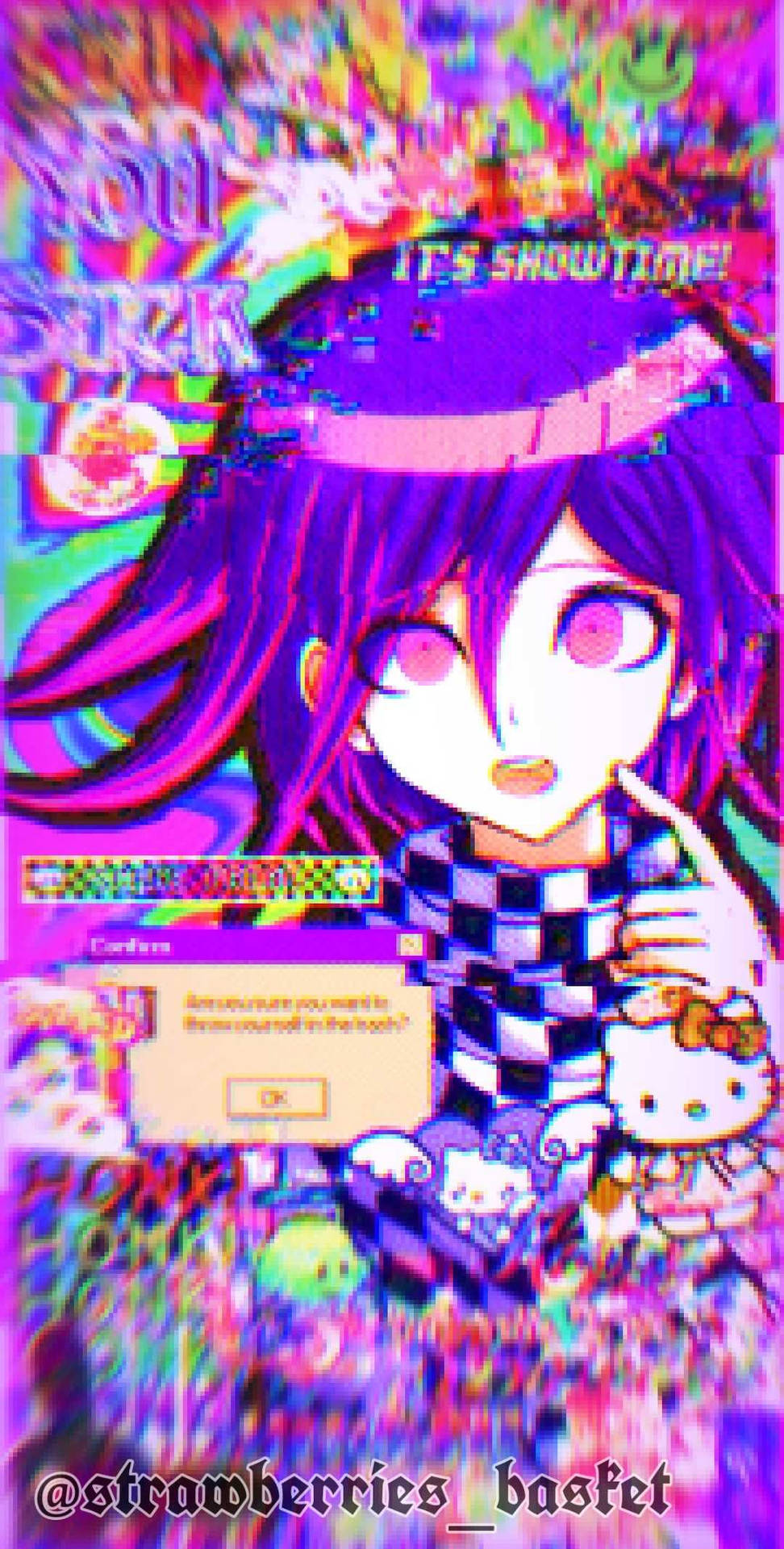 Glitchcore Kokichi Ouma Art