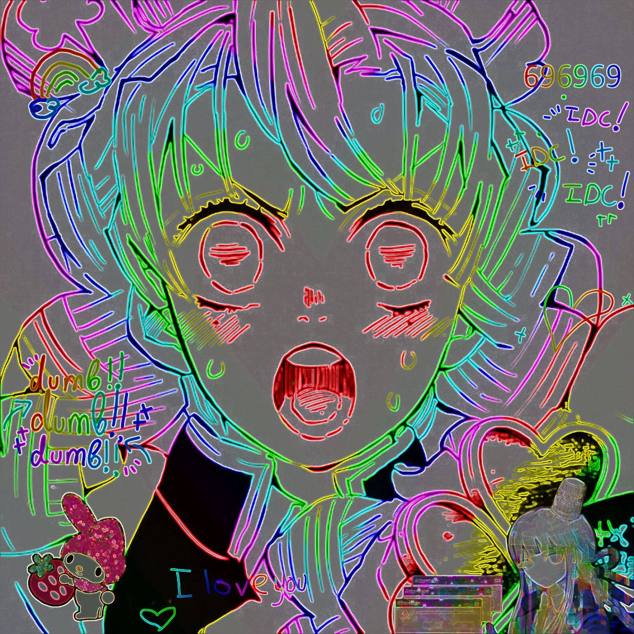 Glitchcore Rainbow Outline