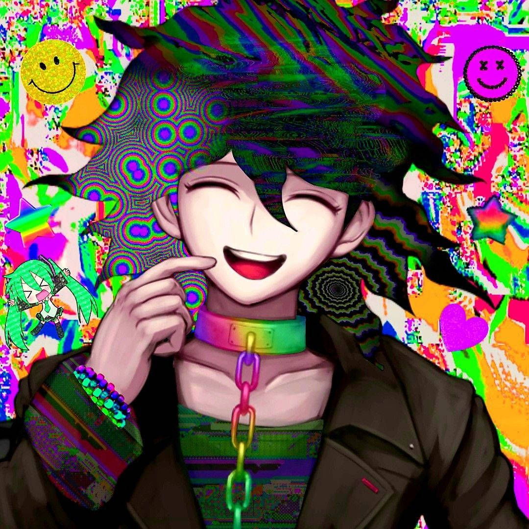 Glitchcore Smiling Background