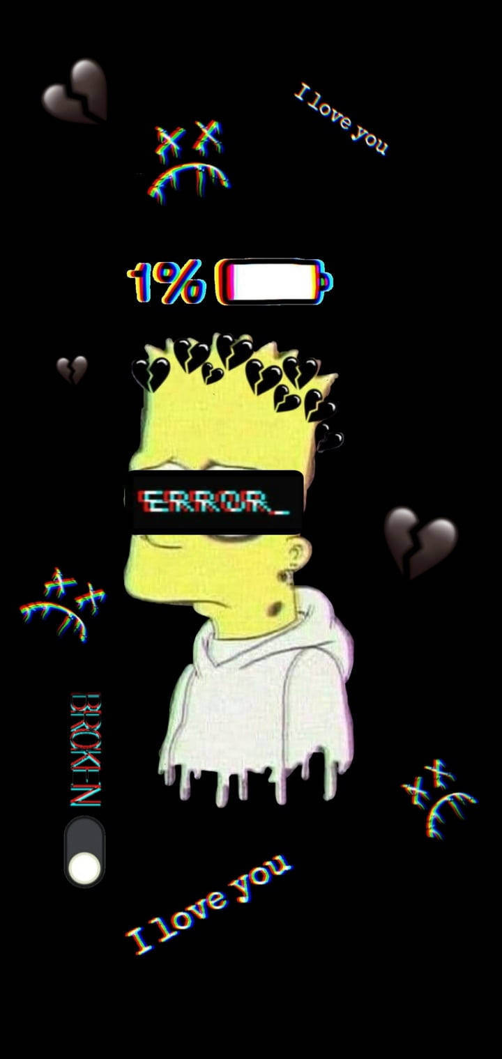 Glitching Cool Bart Simpson Background Background