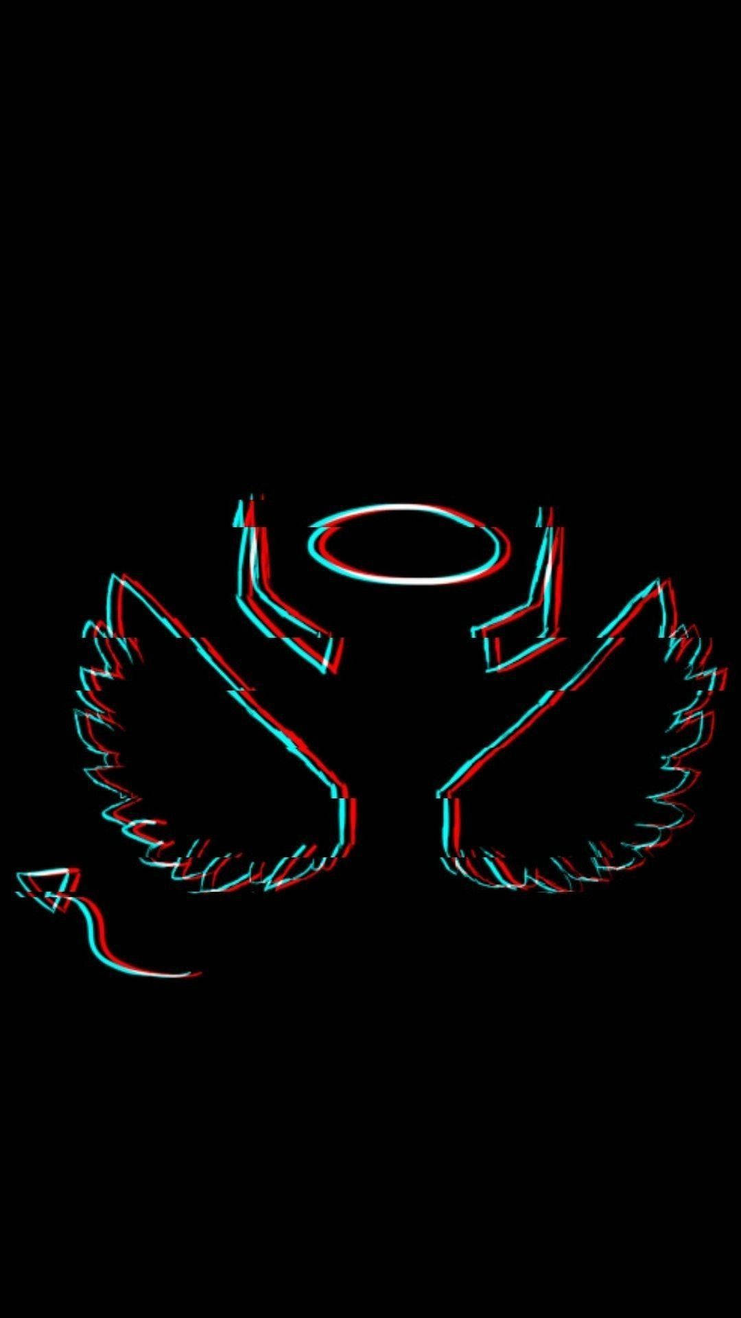 Glitching Devil Wings Background