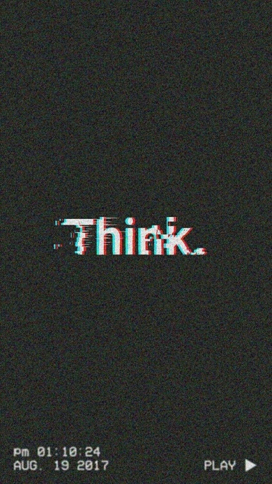 Glitching Think Text For Mind Background Background