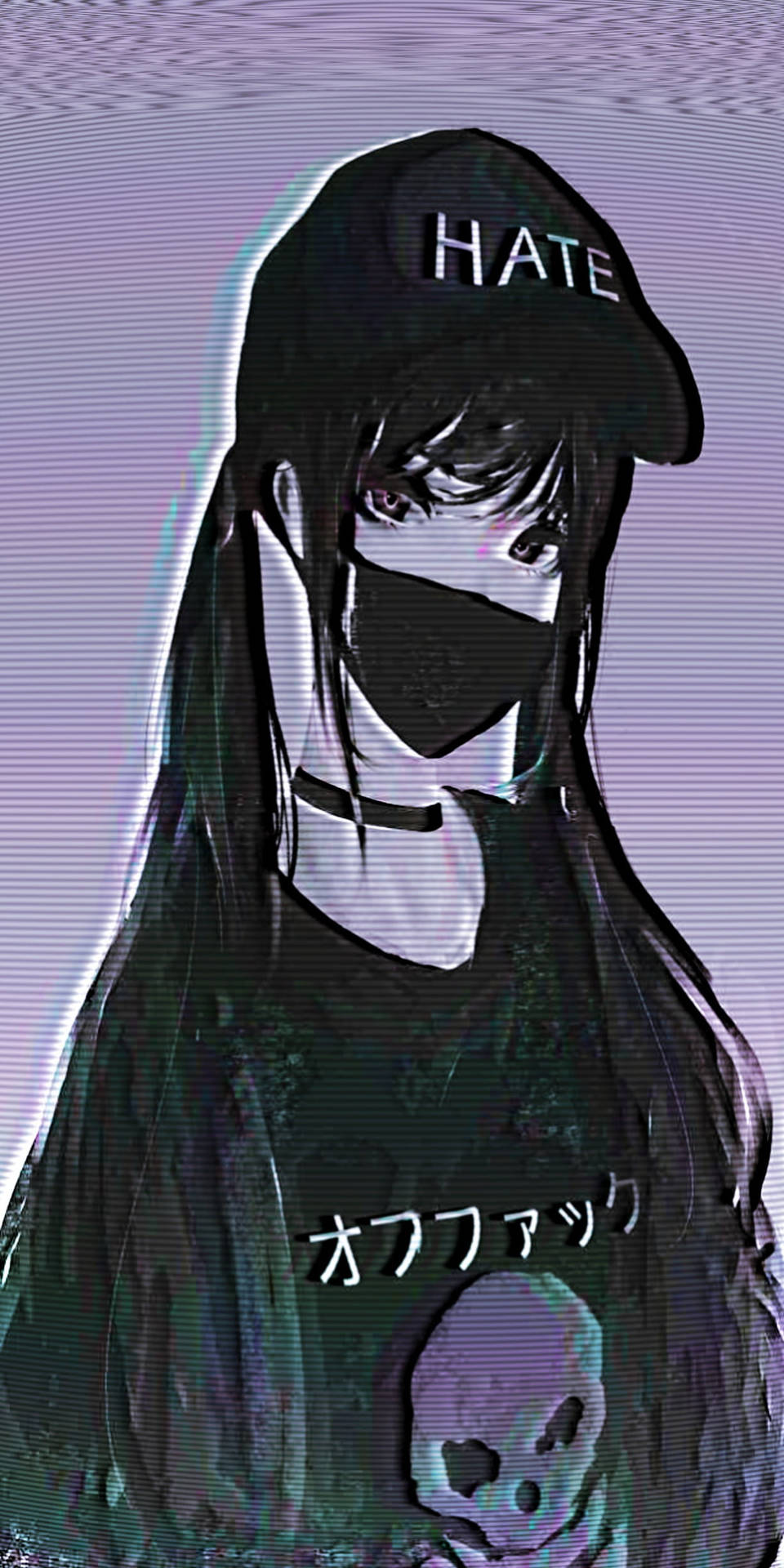 Glitchy Goth Girl Pfp Background