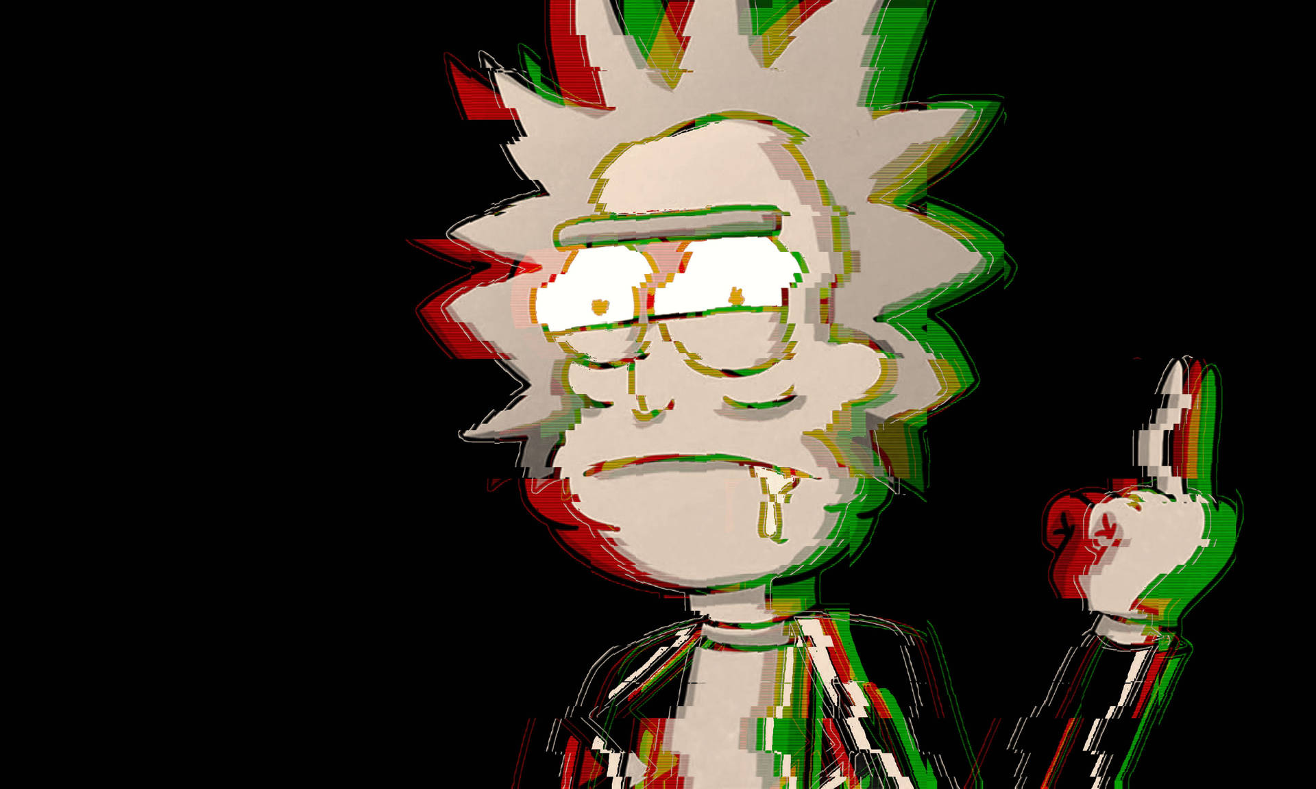 Glitchy Rick From Rick And Morty Stoner Background