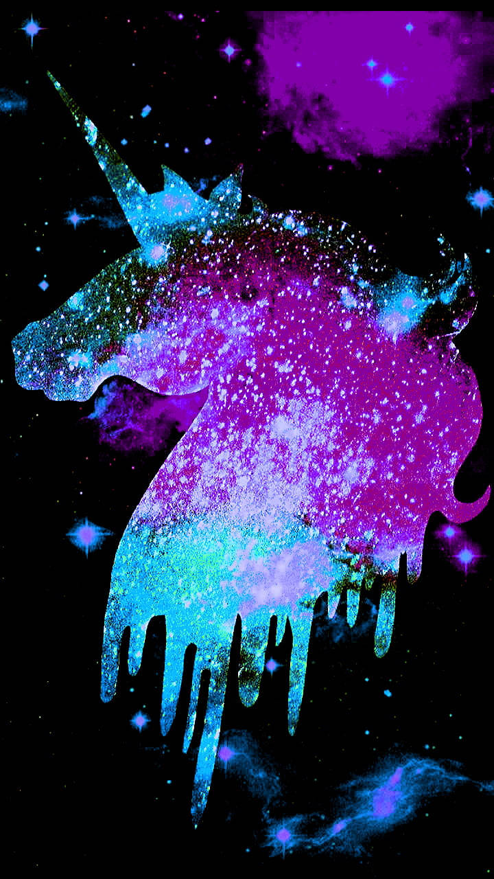 Glitter And Unicorns Light Blue Background