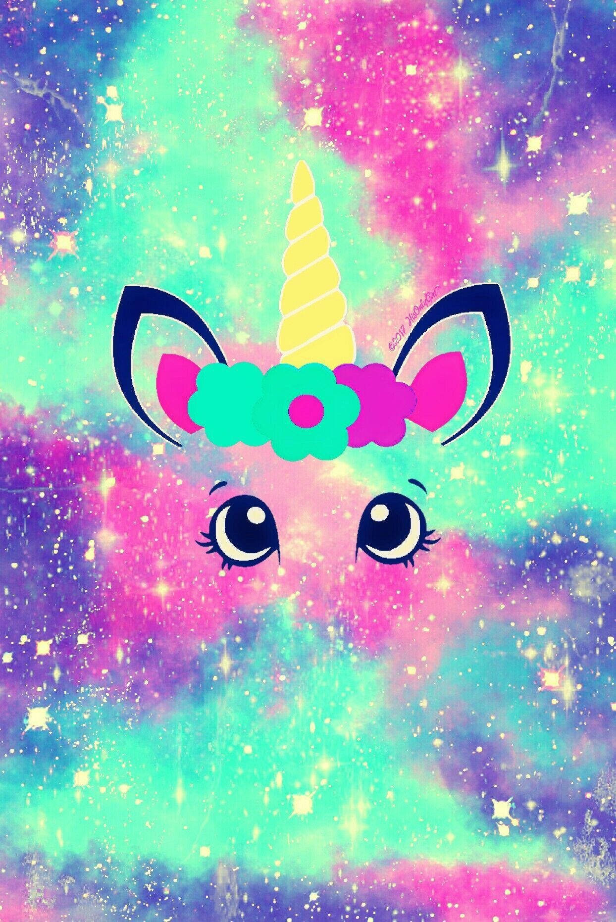 Glitter And Unicorns Pastel Background