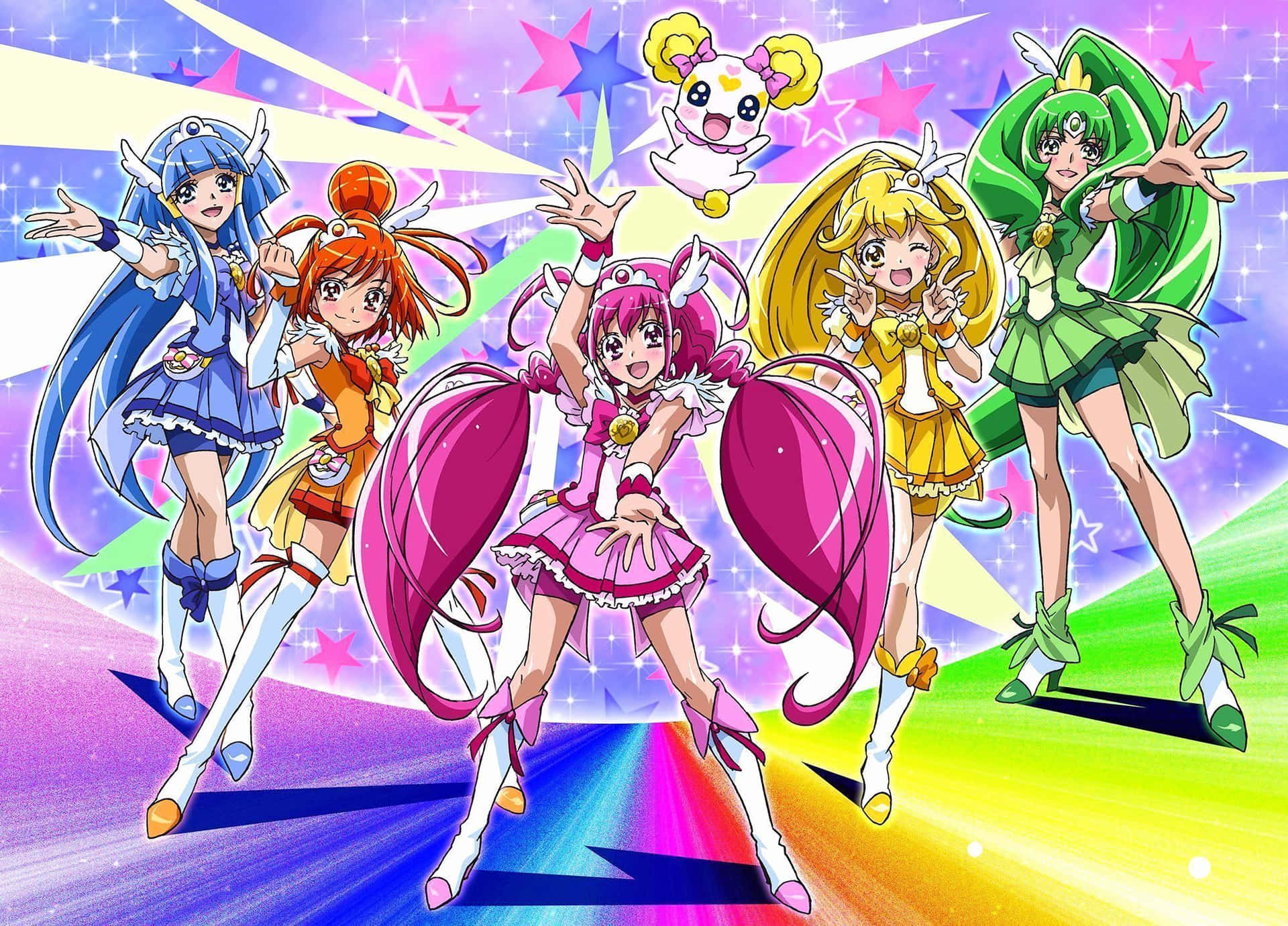 Glitter Force Colorful Girls Background