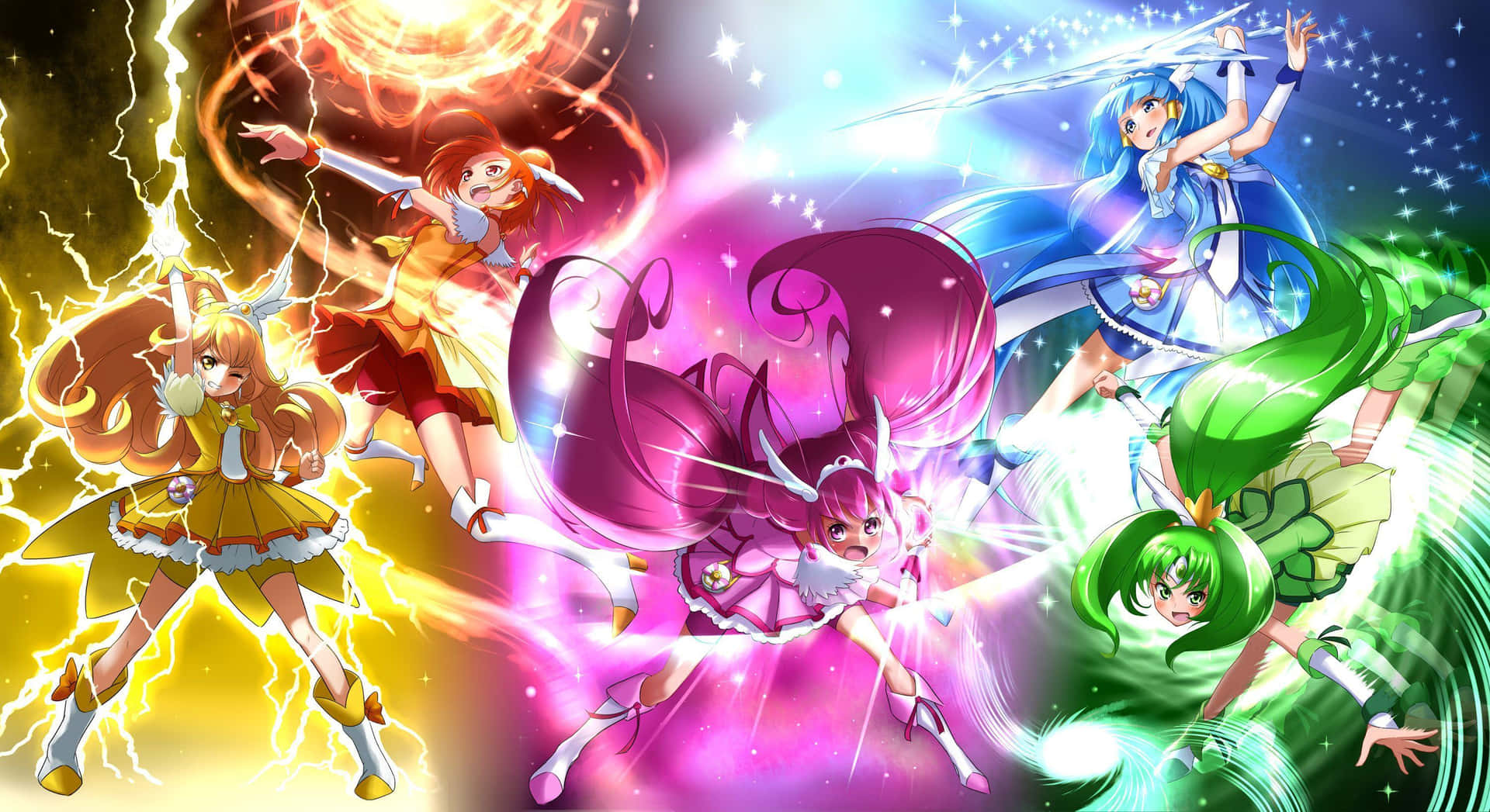 Glitter Force Showing Powers Background