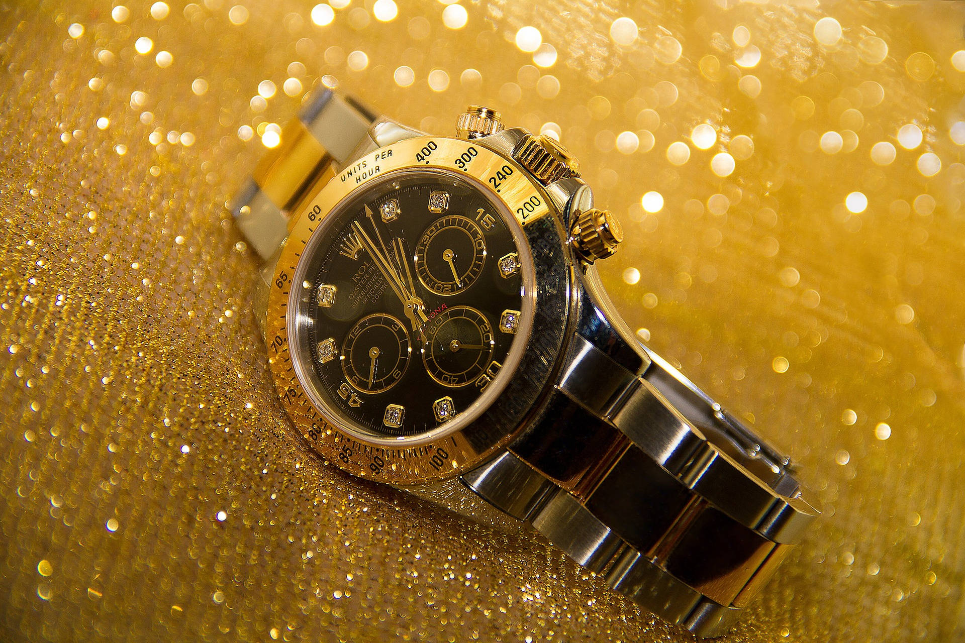 Glitter Gold Rolex Background