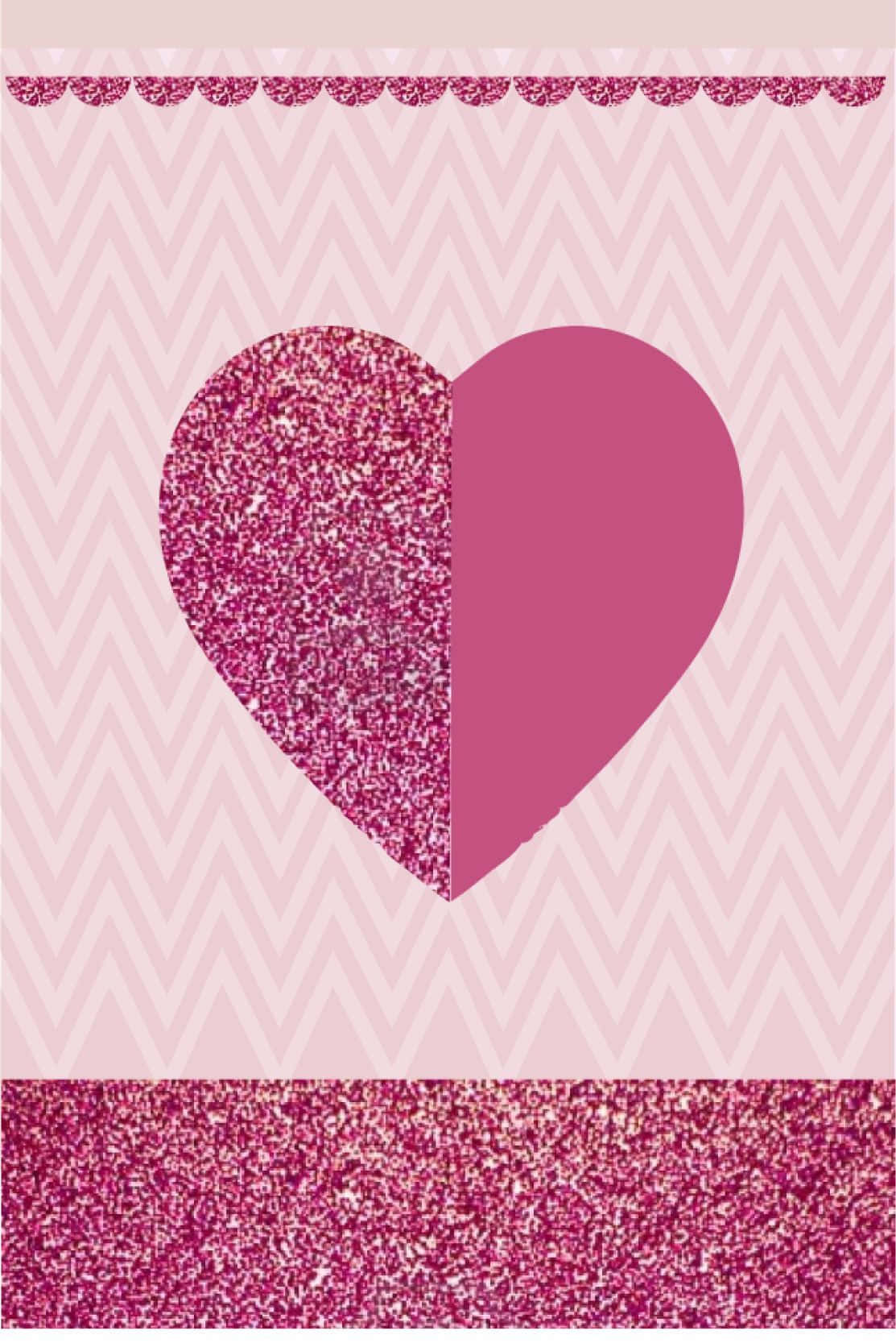 Glitter Pink Hearts Valentine's Card