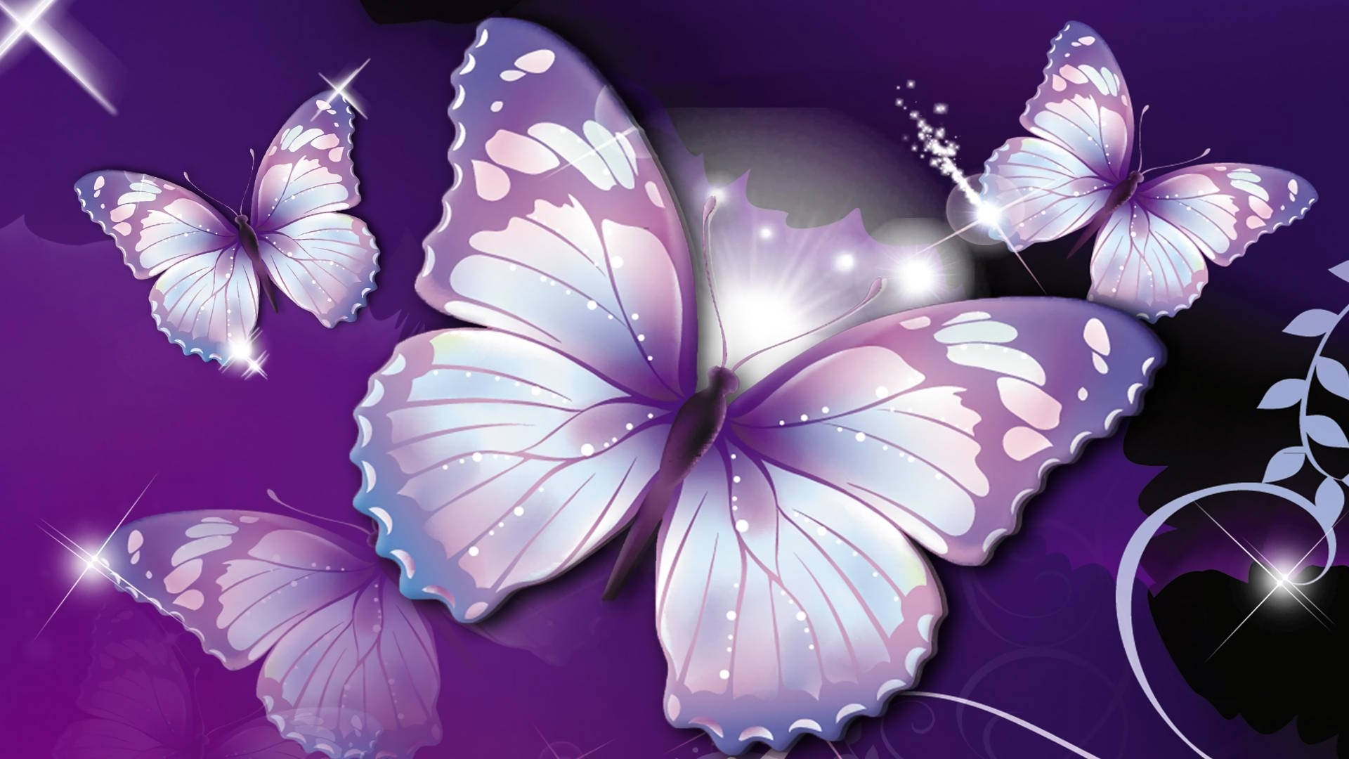 Glitter Purple Butterfly