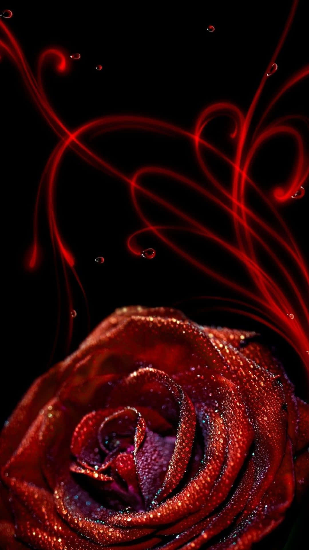 Glitter Rose Mobile Background