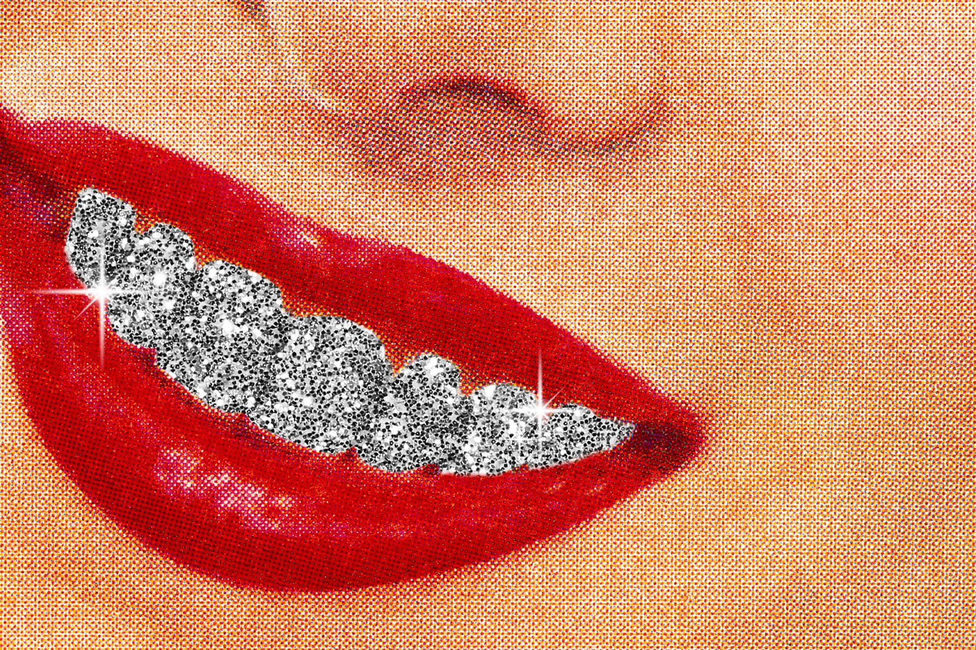 Glitter Teeth Smile Background