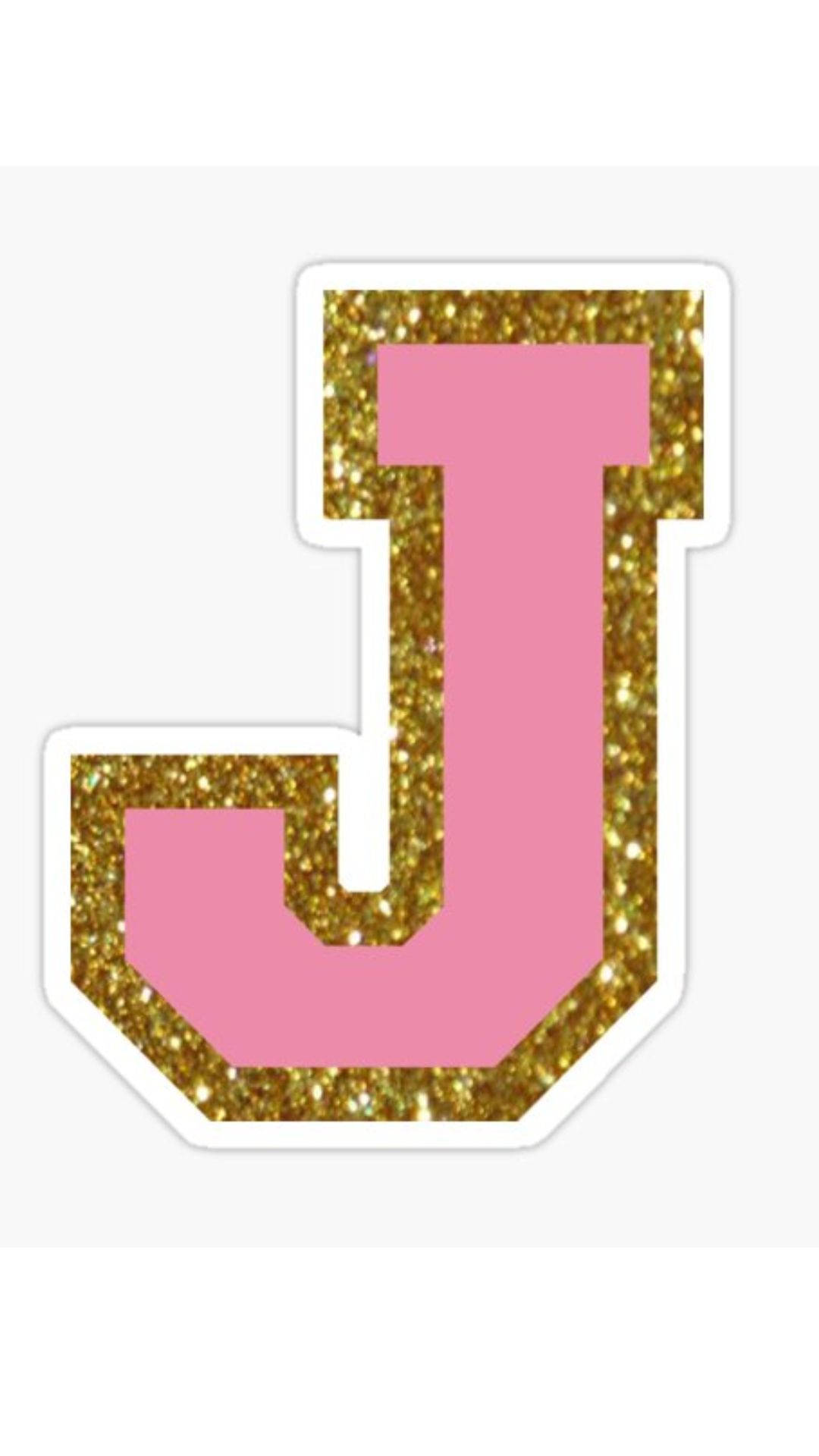 Glittered Pink Letter J Background