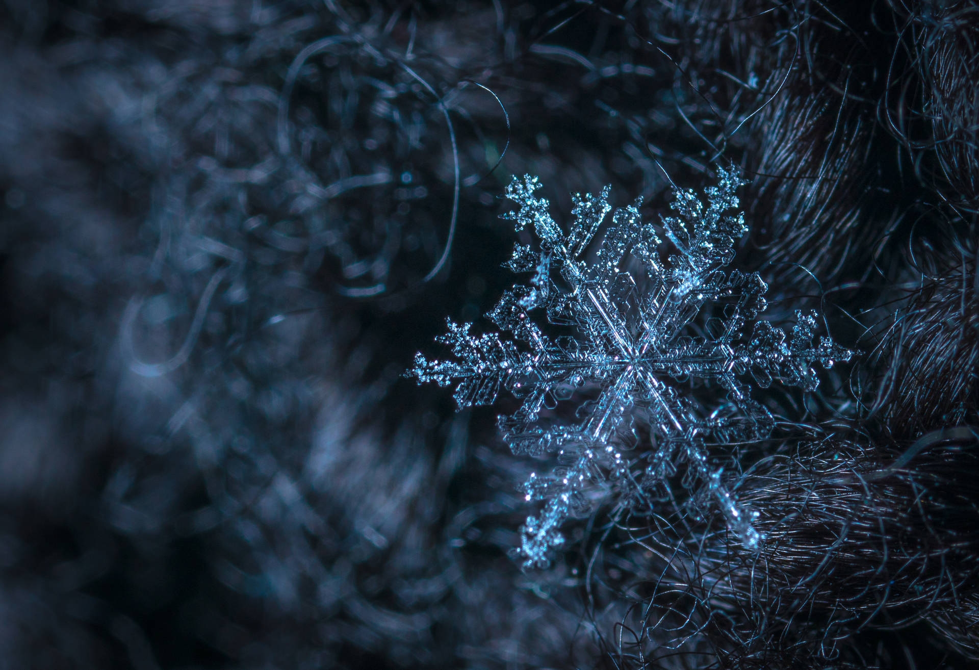 Glittering Ice Snowflake Background