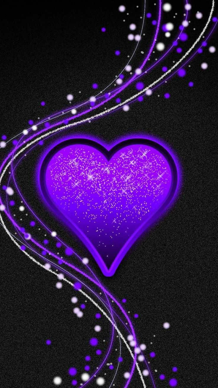 Glittering Purple Heart Background