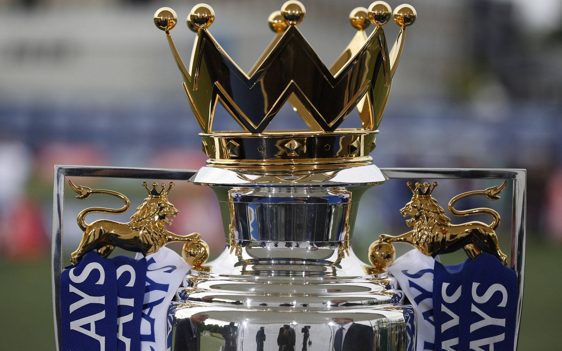 Glittering Trophy Of The Premier League Background