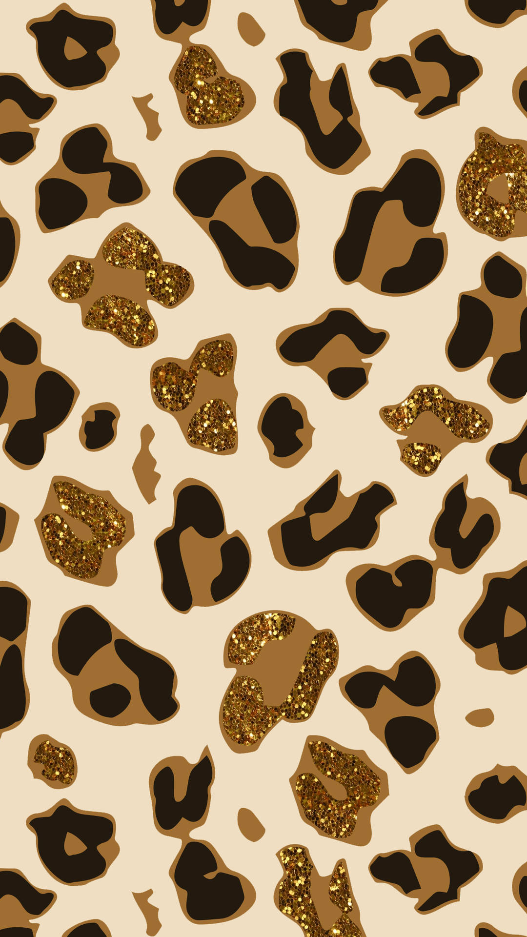 Glittery Brown Leopard Print Background