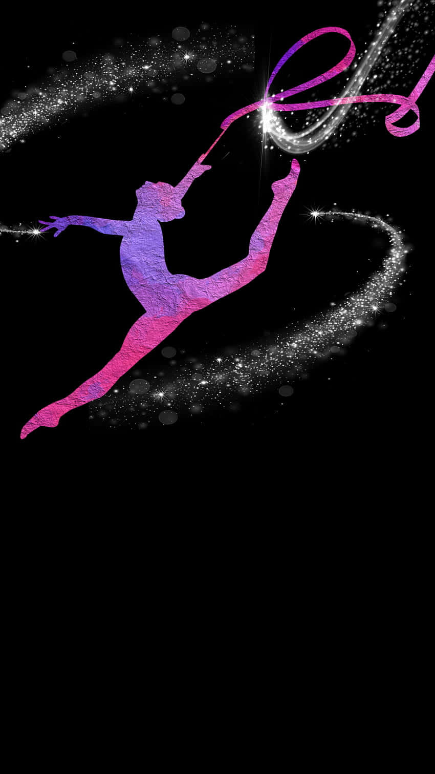 Glittery Cute Gymnastics Art Background