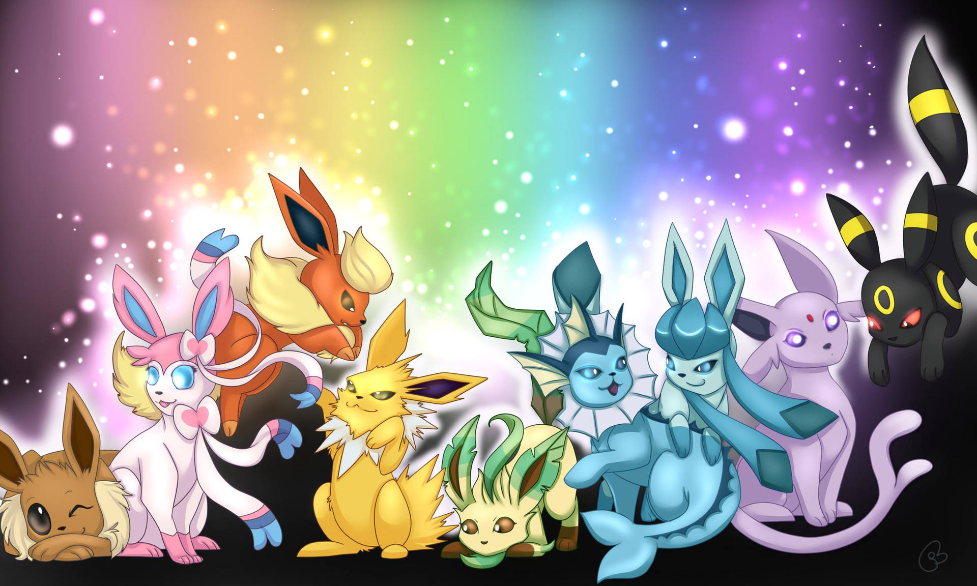 Glittery Eevee And Its Beautiful Final Form, Sylveon Background