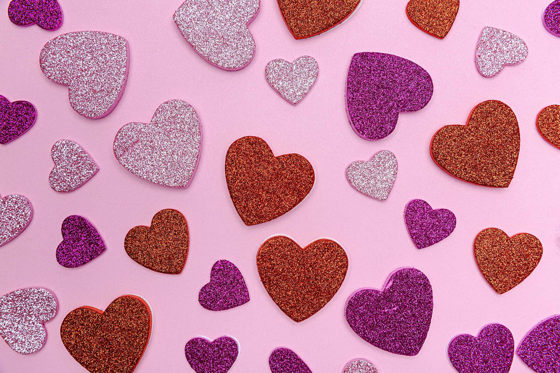 Glittery Hearts Pink Backdrop Background