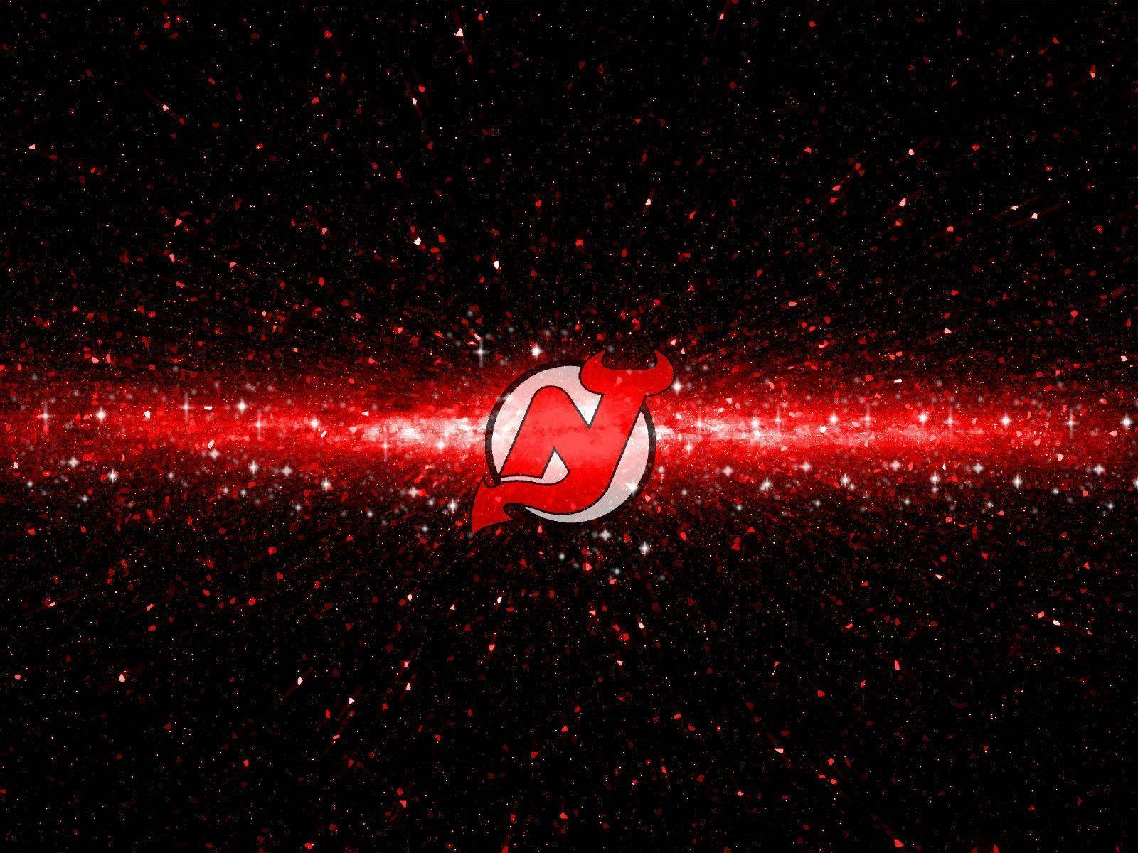 Glittery New Jersey Devils Logo Background