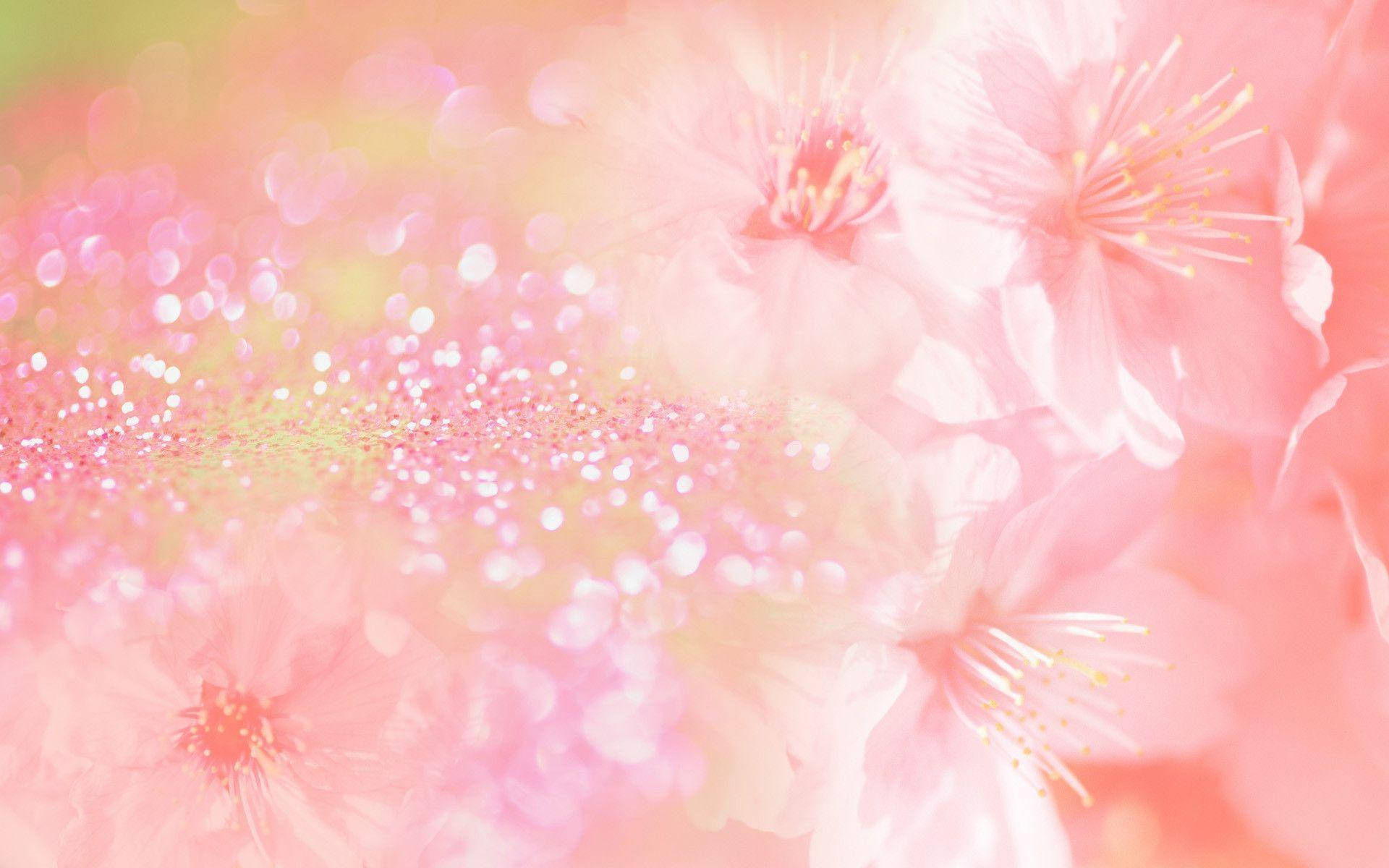 Glittery Pink Flower Background