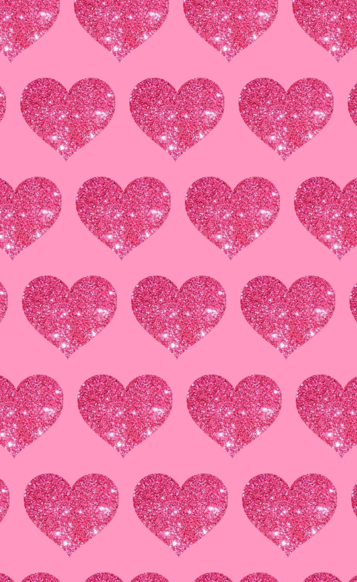 Glittery Pink Hearts Pattern