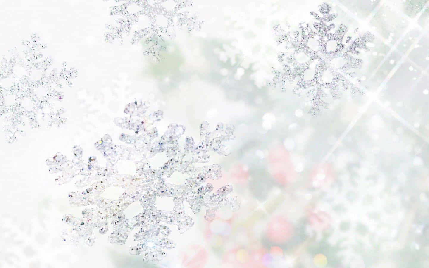 Glittery Snowflake White Christmas Background Background