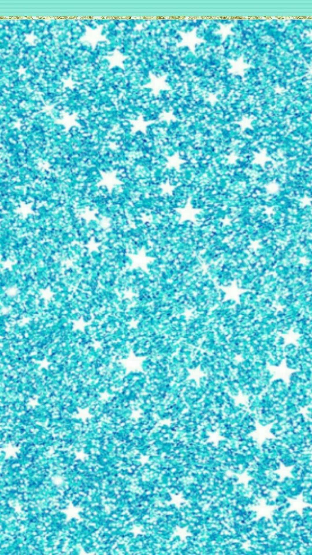 Glittery Star Pattern Cyan Aesthetic Background