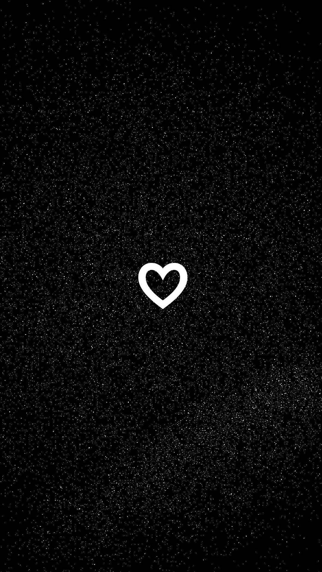 Glittery White And Black Heart Aesthetic Background