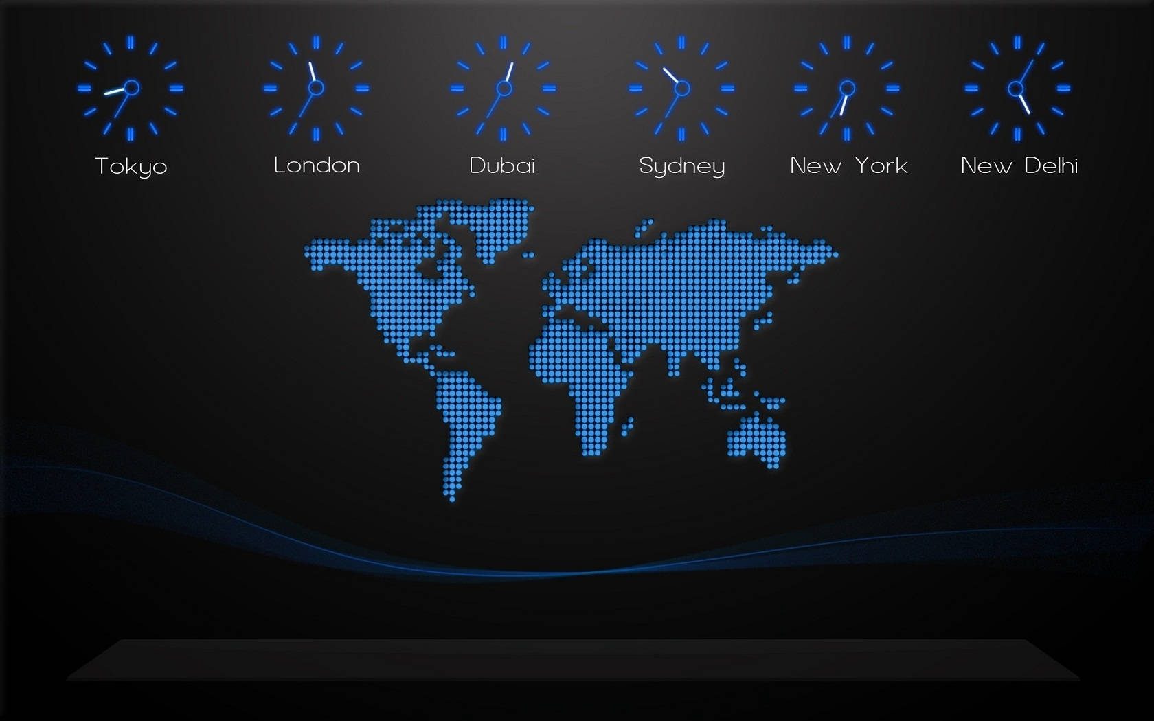 Global Connectivity - Digital World Map On Desktop Background