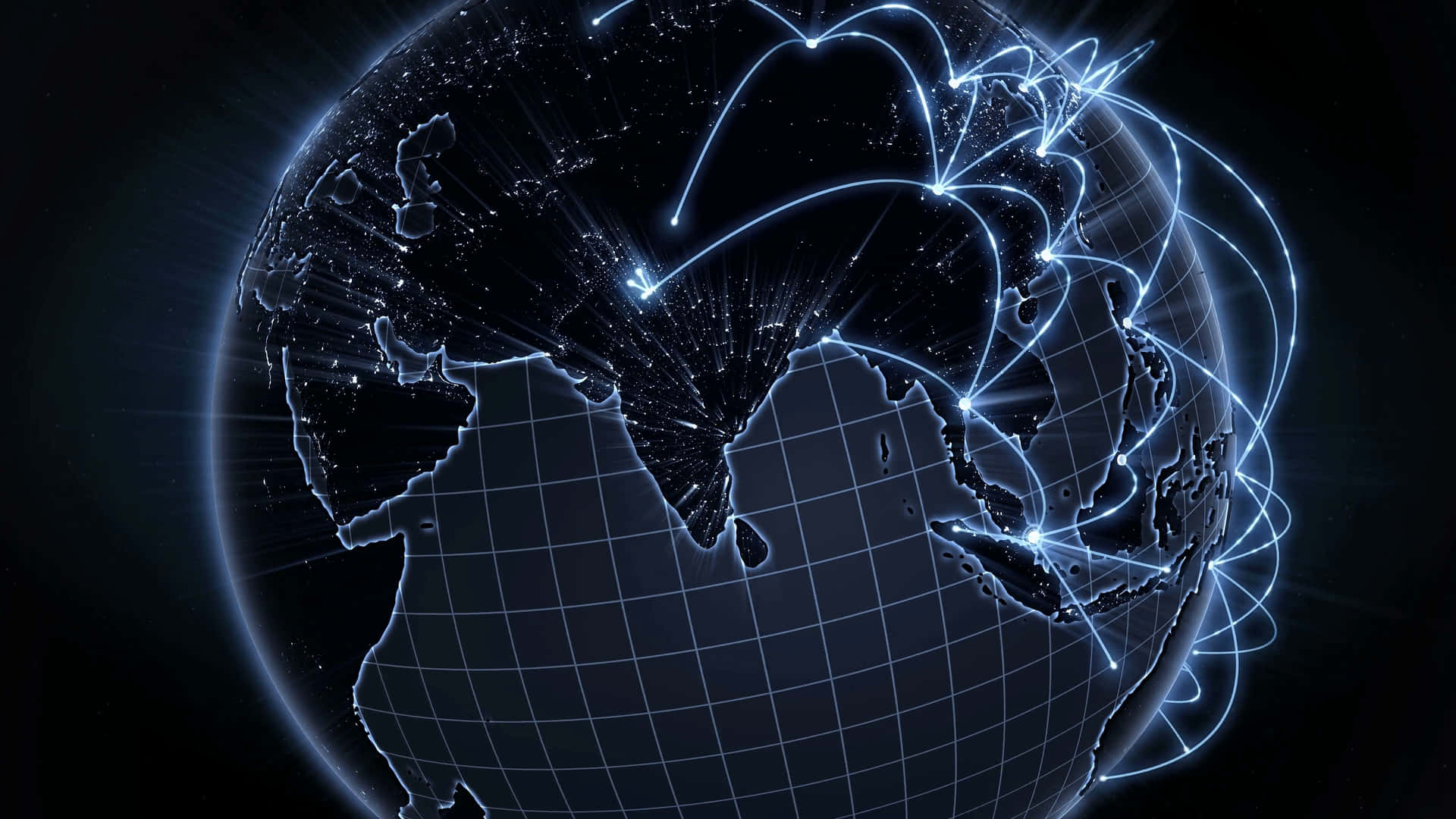 Global Network Connections Visualization Background