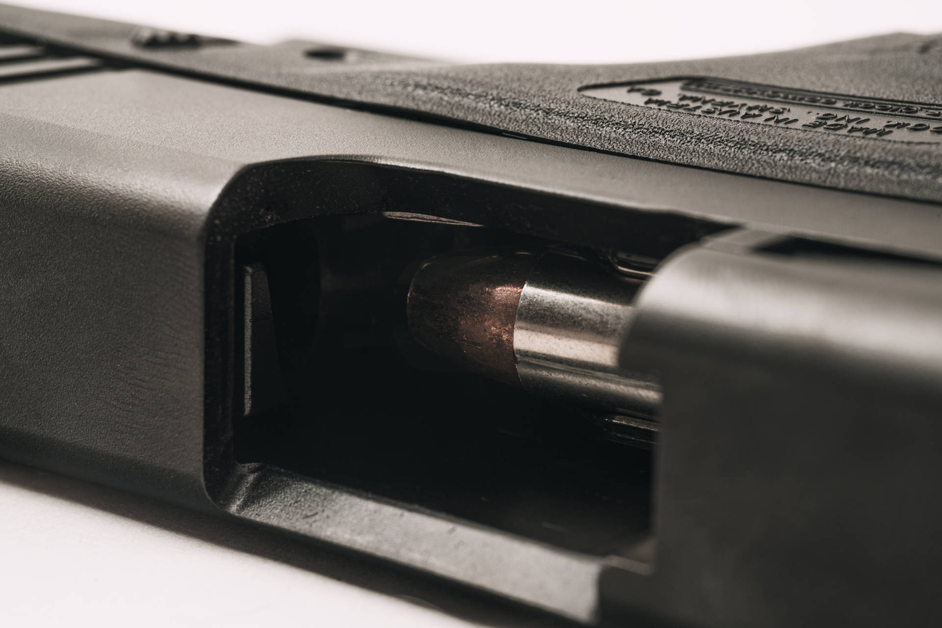 Glock Chamber Loaded With Bullet Background