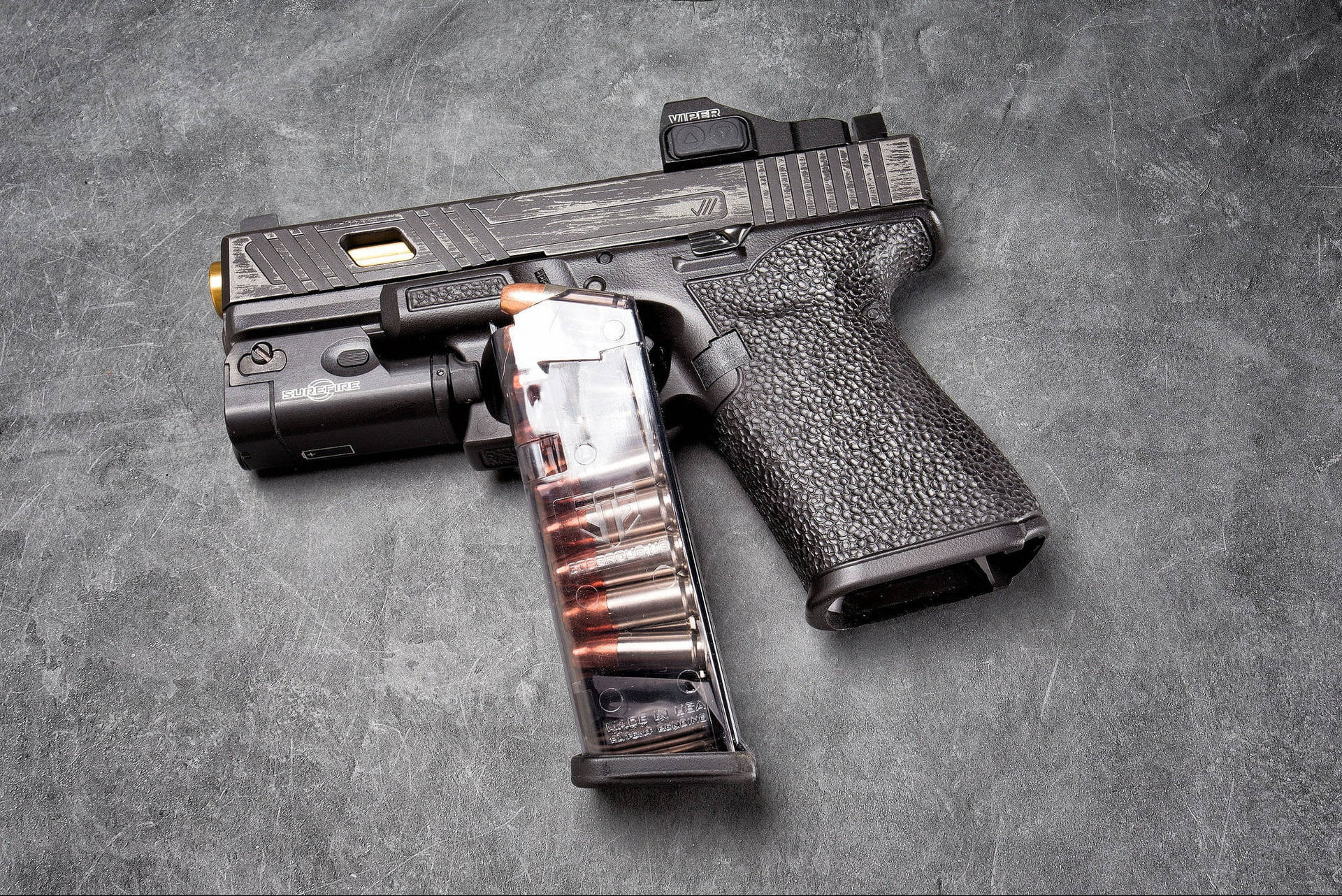 Glock With Clear Magazine Clip Background