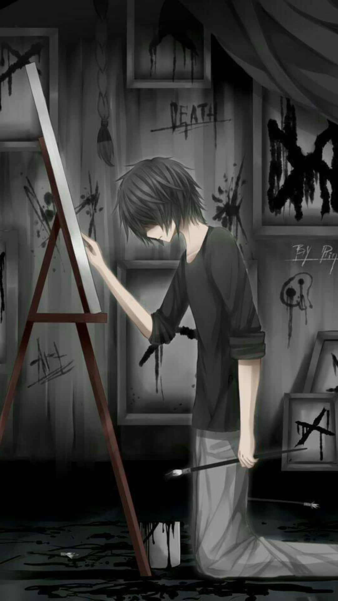 Gloomy_ Artist_in_ Dark_ Room Background