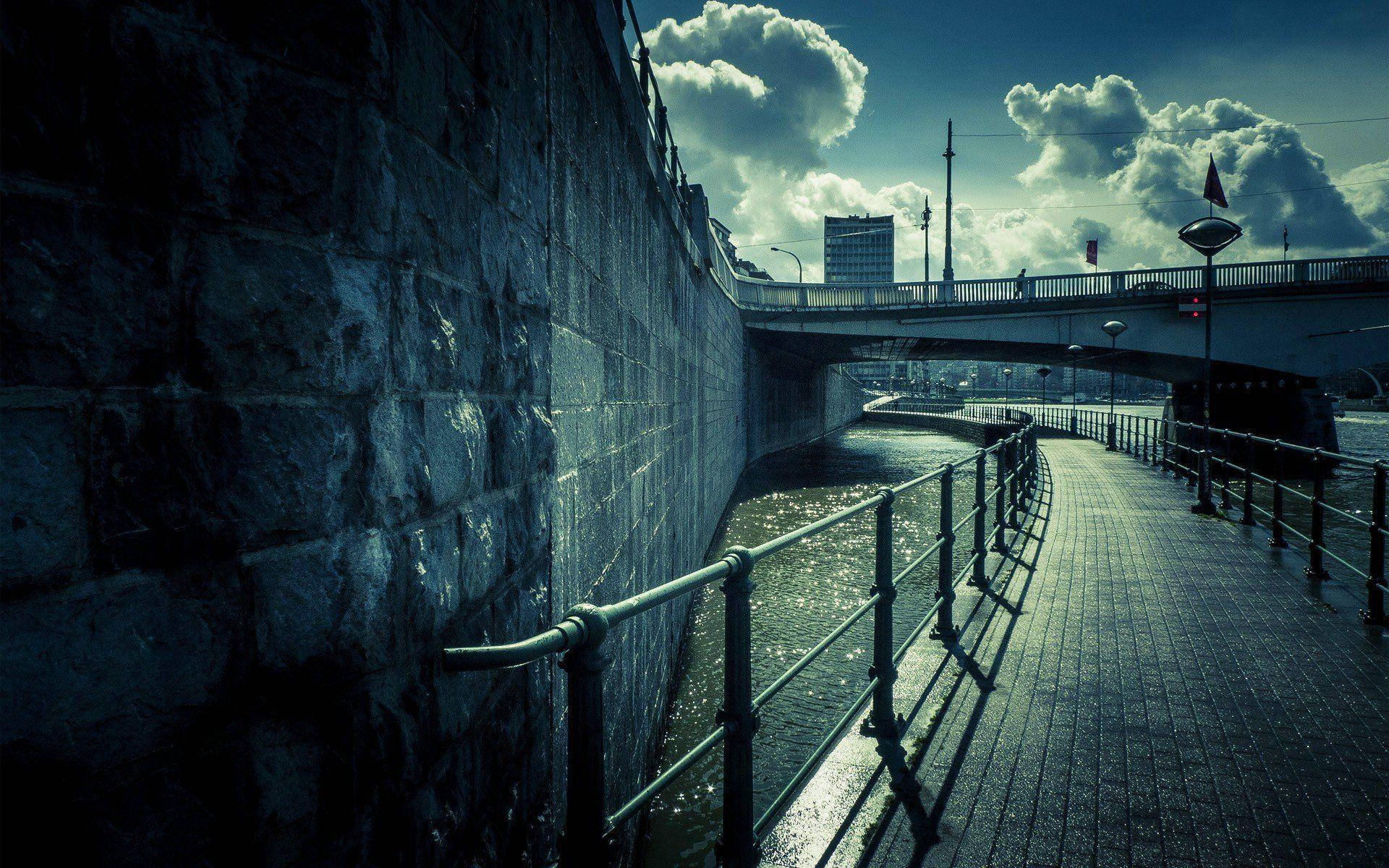 Gloomy Brussels Path Background