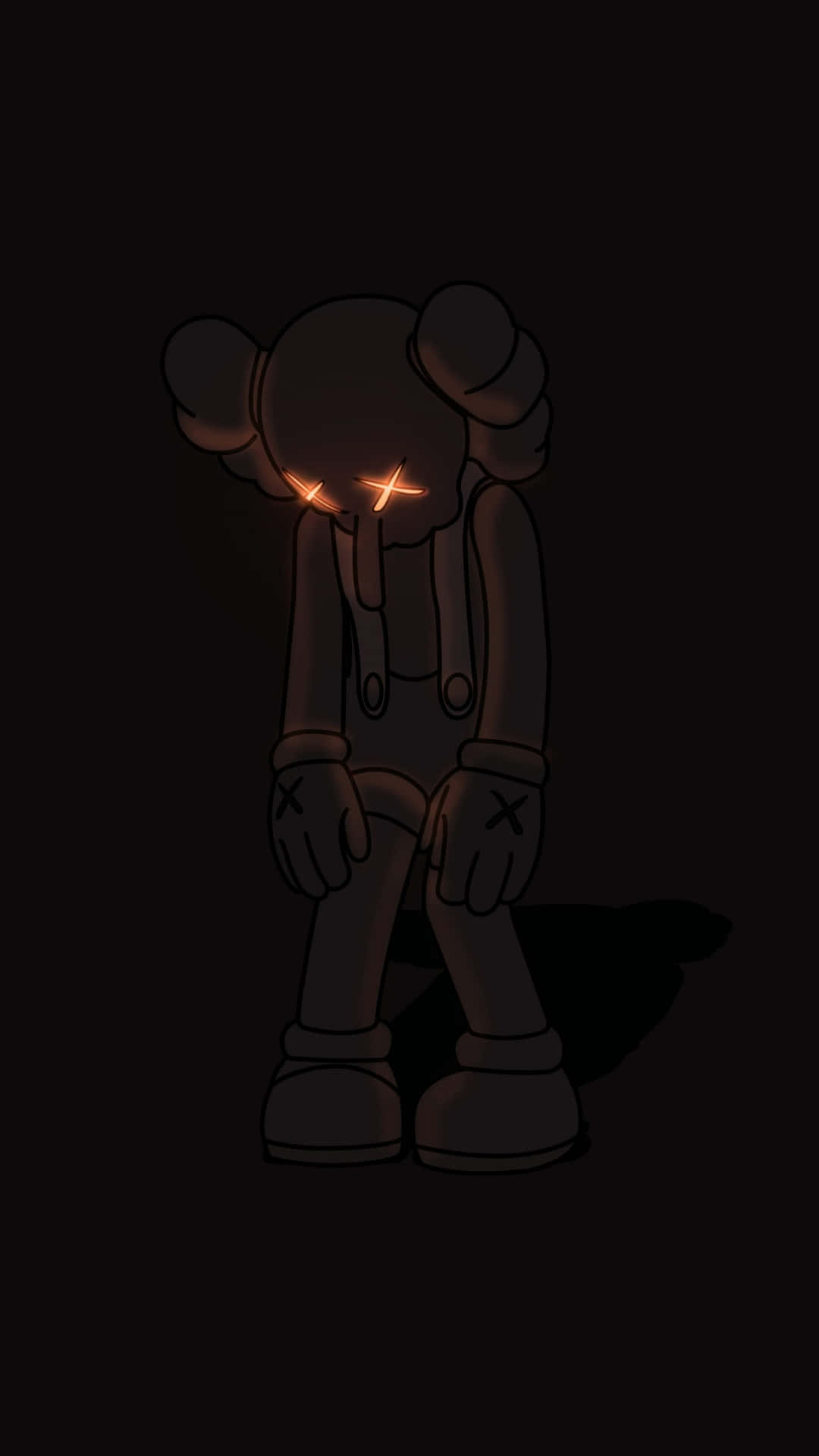 Gloomy Cartoon Character Glum Pose Background