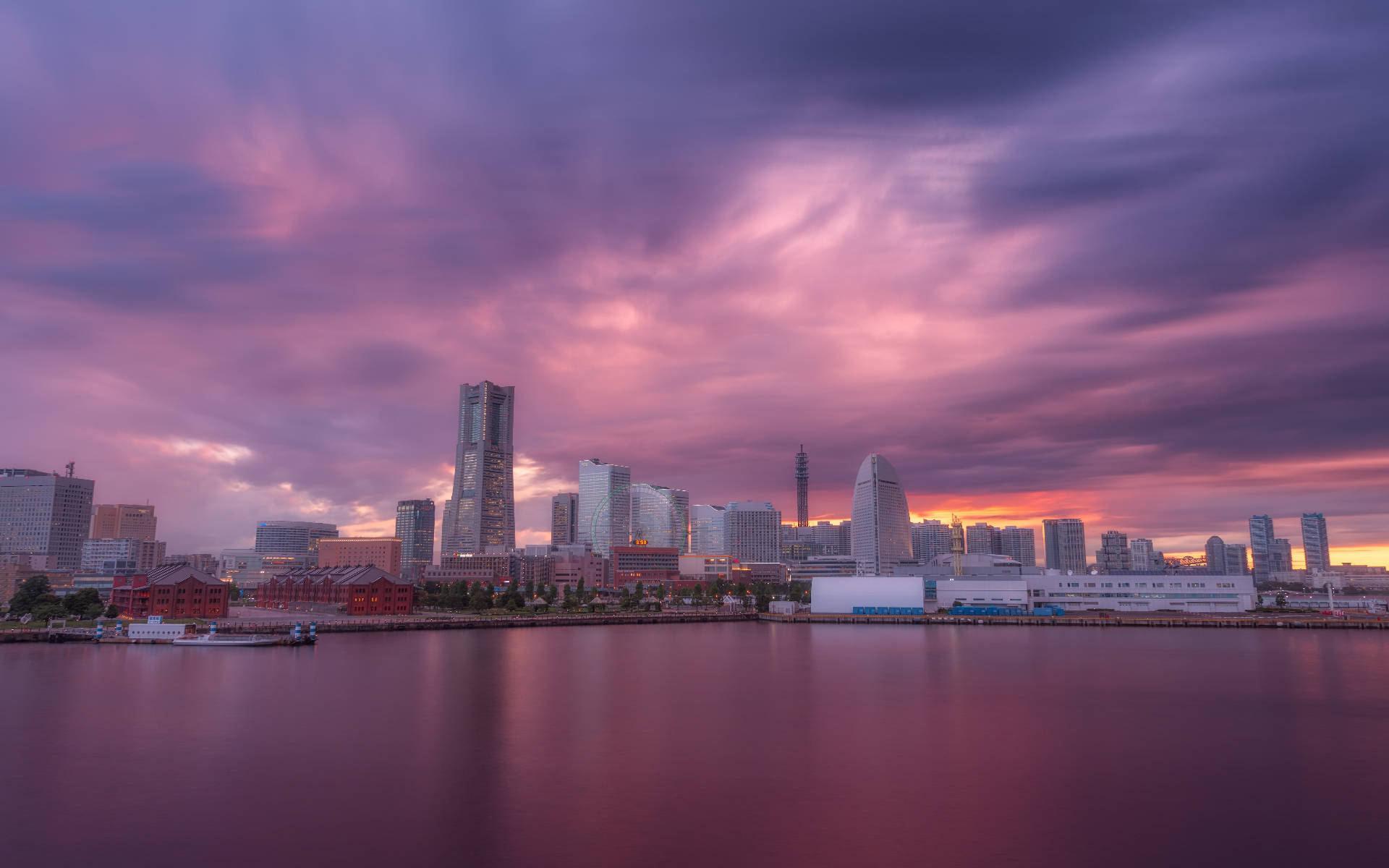 Gloomy City Of Yokohama Background