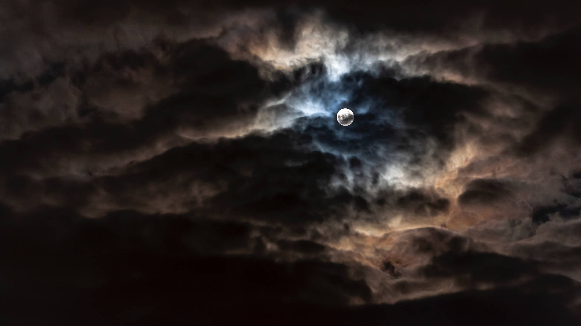 Gloomy Clouds With Moonlight 4k Background