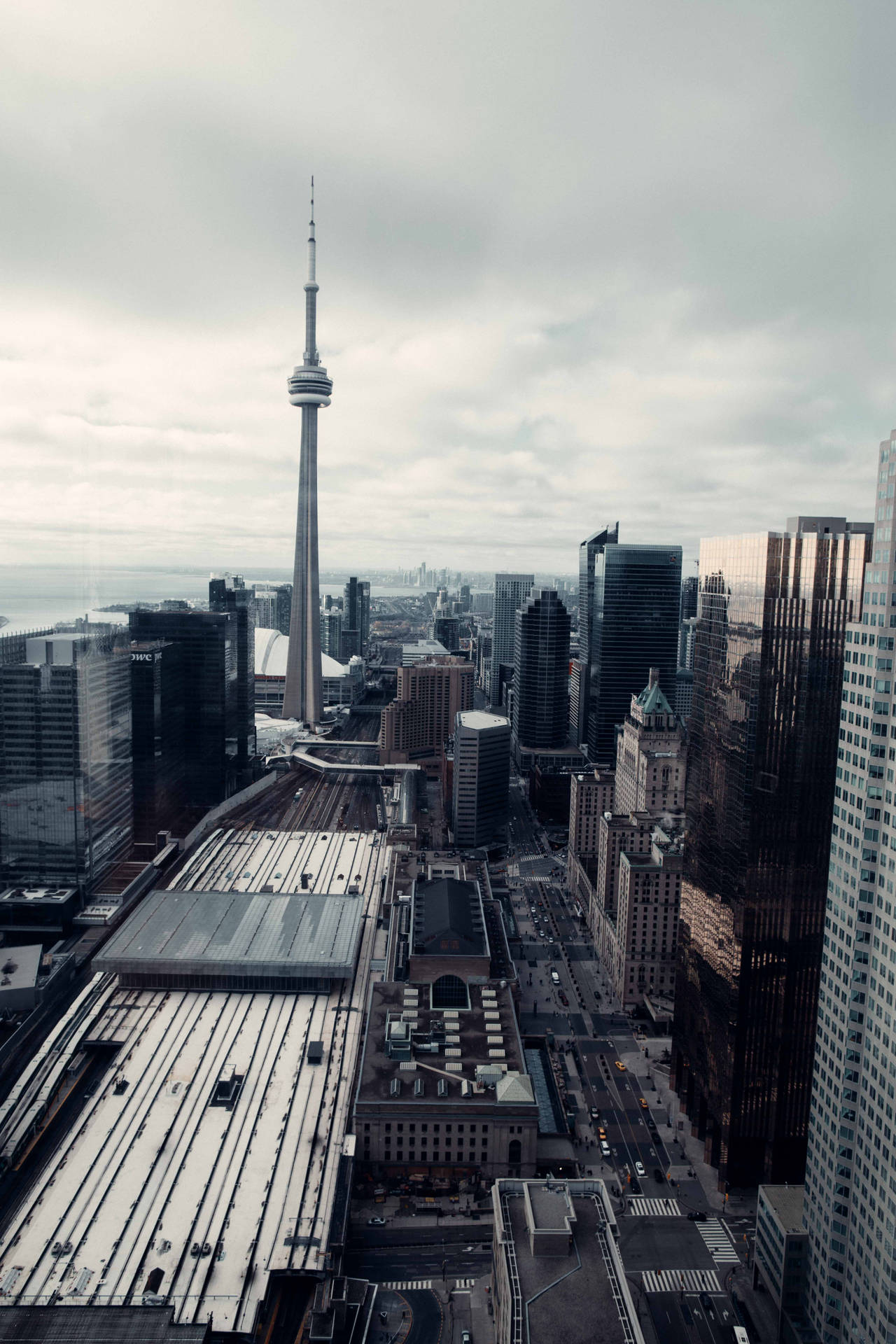 Gloomy Cn Tower Portrait Background