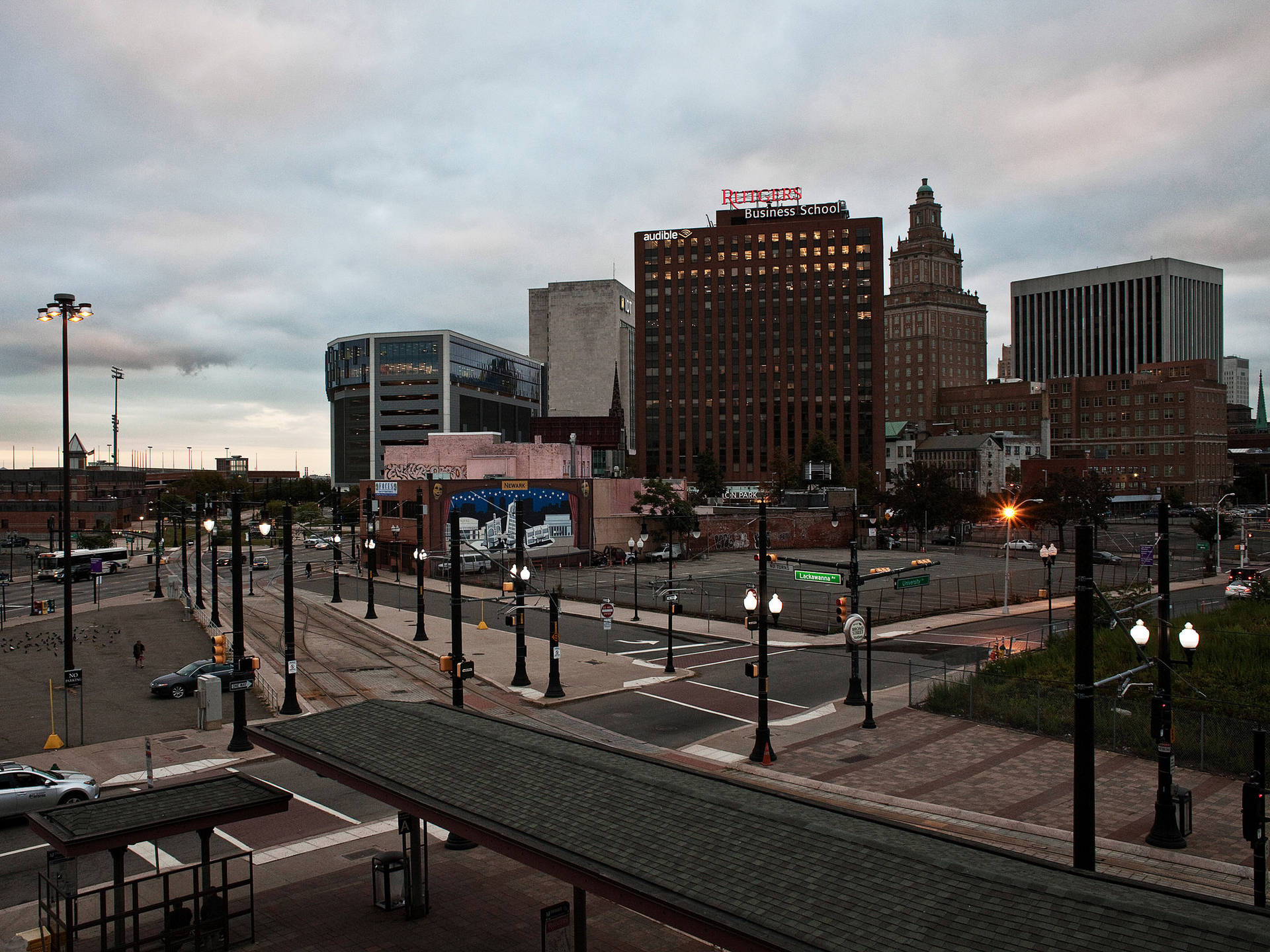 Gloomy Day At Newark New Jersey Background