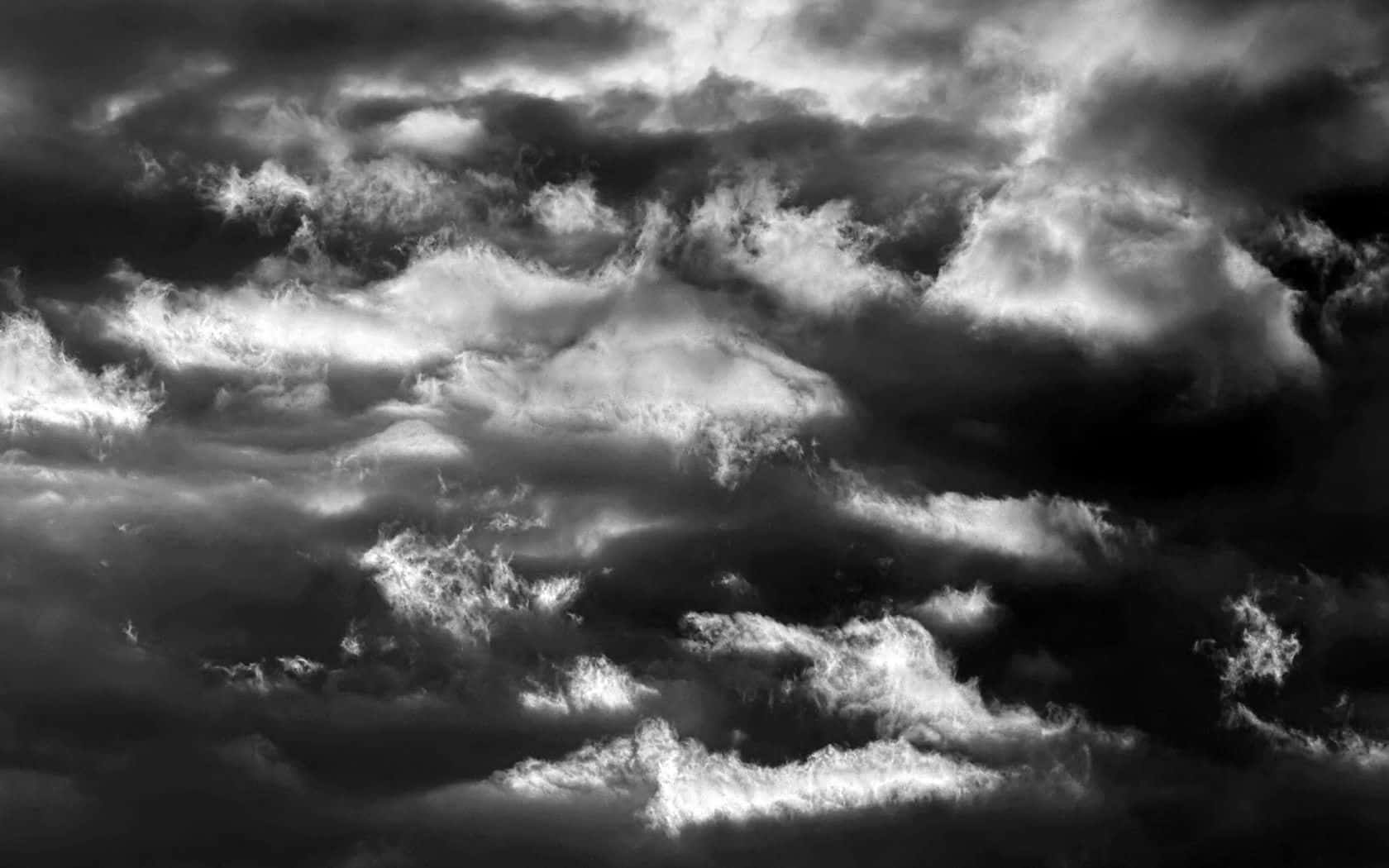Gloomy Night Black And White Cloud Background