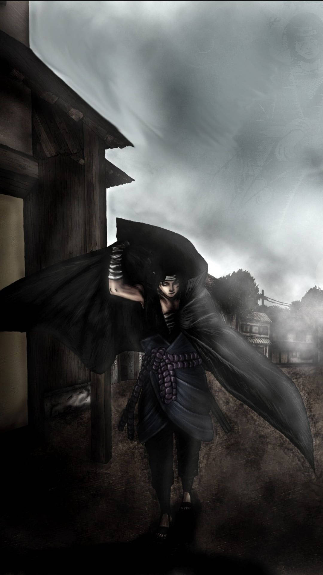Gloomy Sasuke Naruto Iphone Digital Art Background