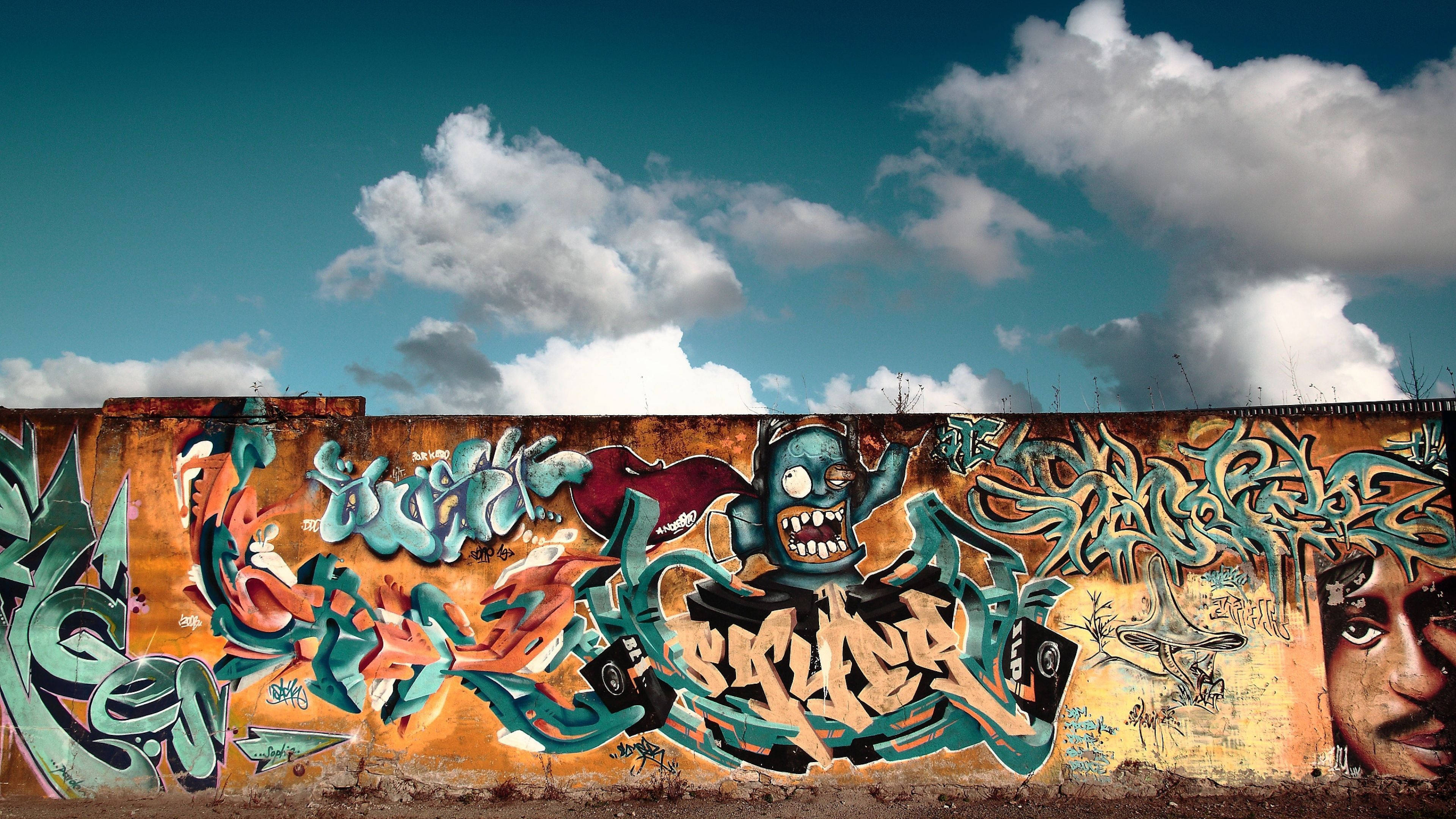 Gloomy Sky Graffiti Laptop Background