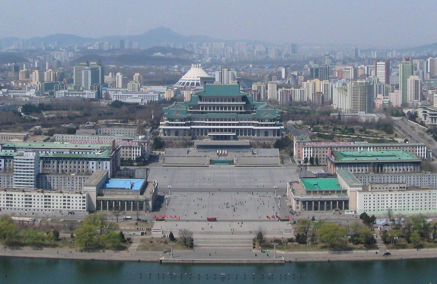 Gloomy Skyscape Over Kim Il-sung Square, Pyongyang Background