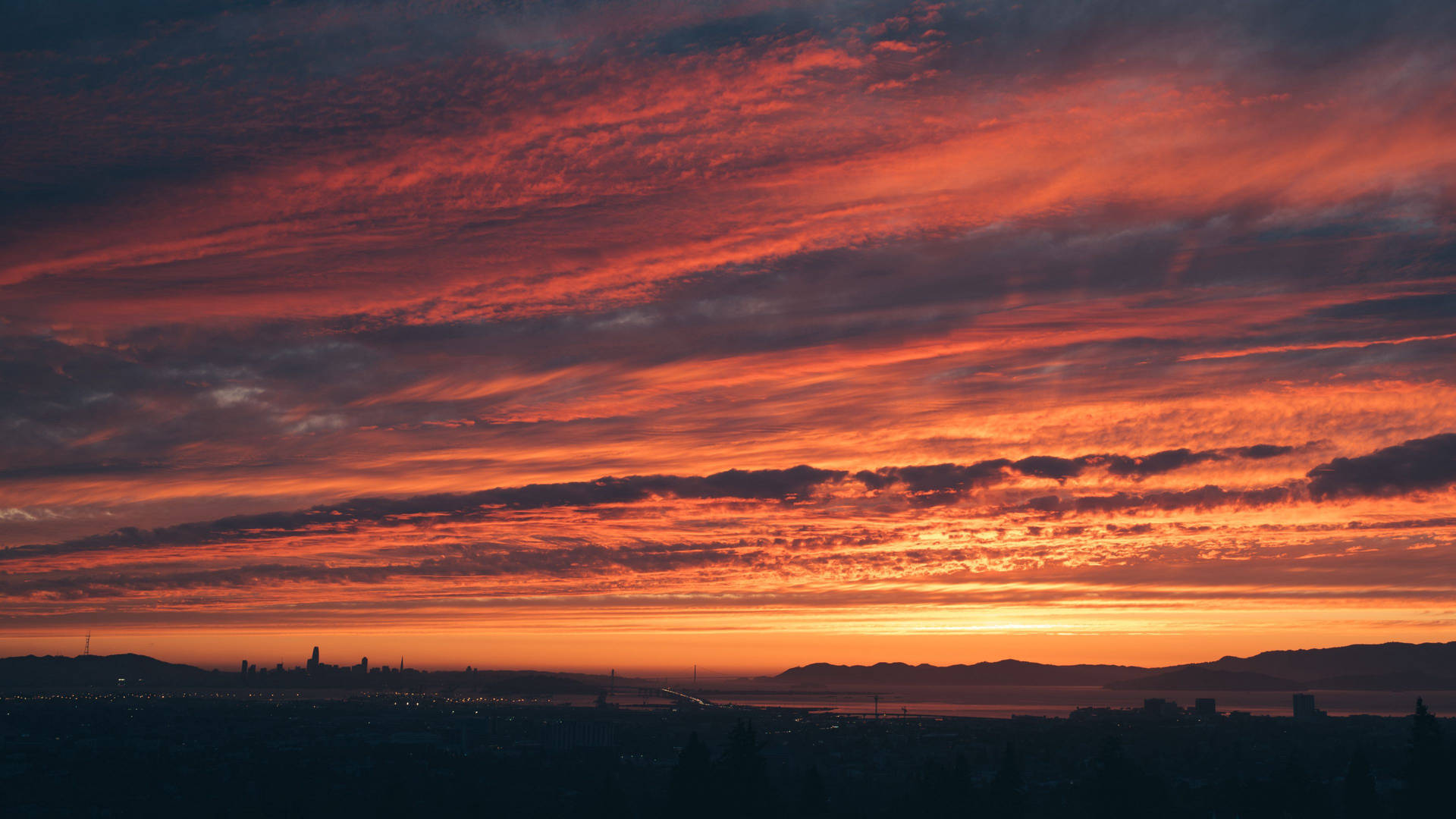 Gloomy Sunset Horizon Background