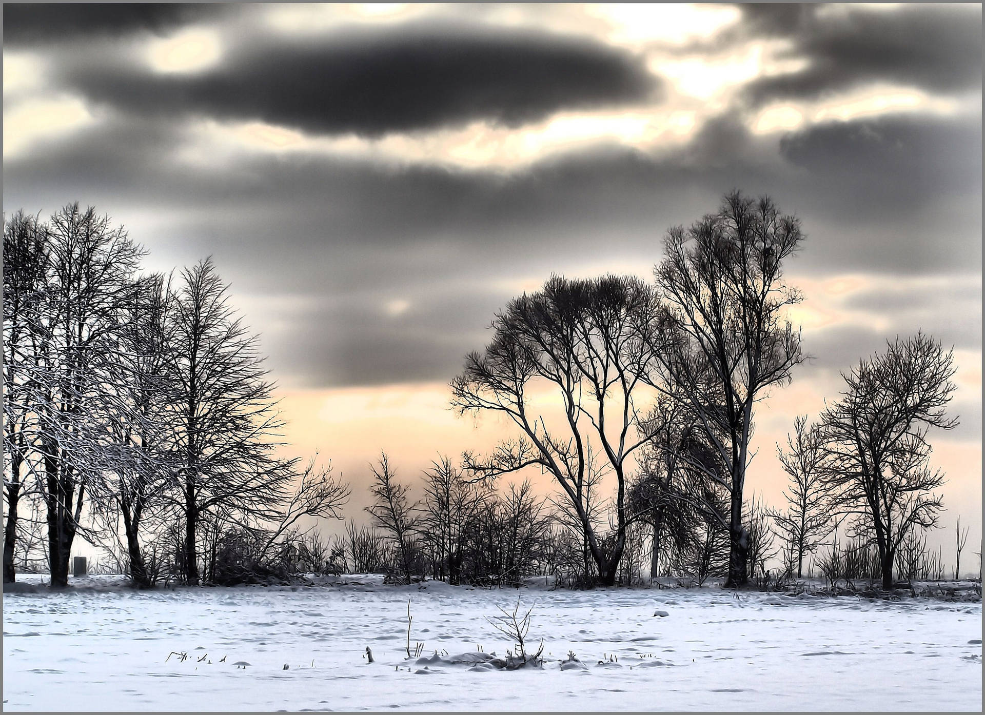 Gloomy Weather In Winter Background