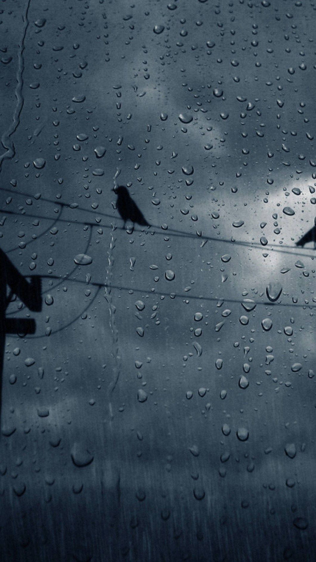 Gloomy Yet Beautiful Rain Phone Background