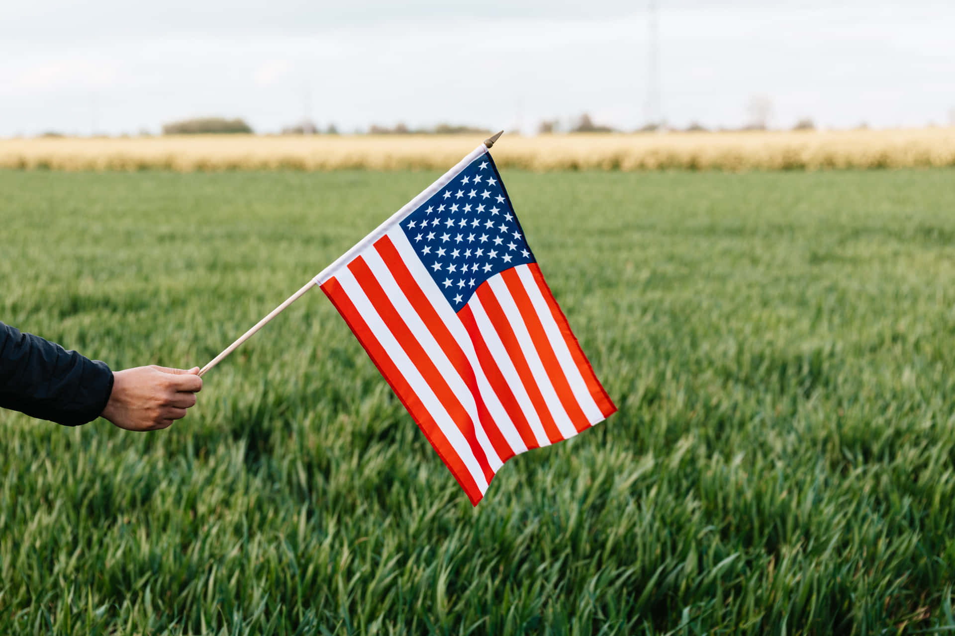 Glorious And Proud, The American Flag In Full Flutter Background